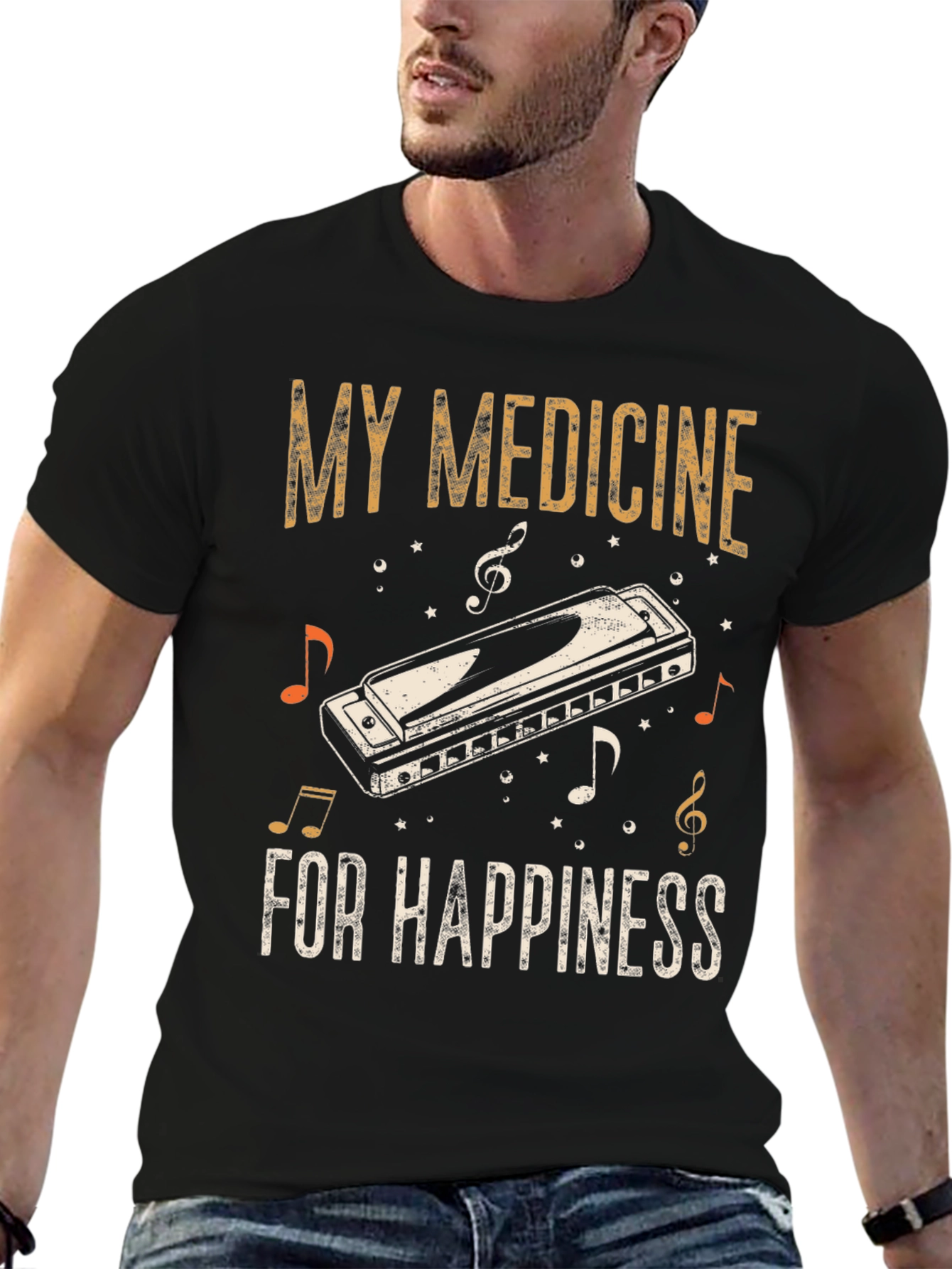 My Medicine Harmonica T-Shirt - Music Lover Tee