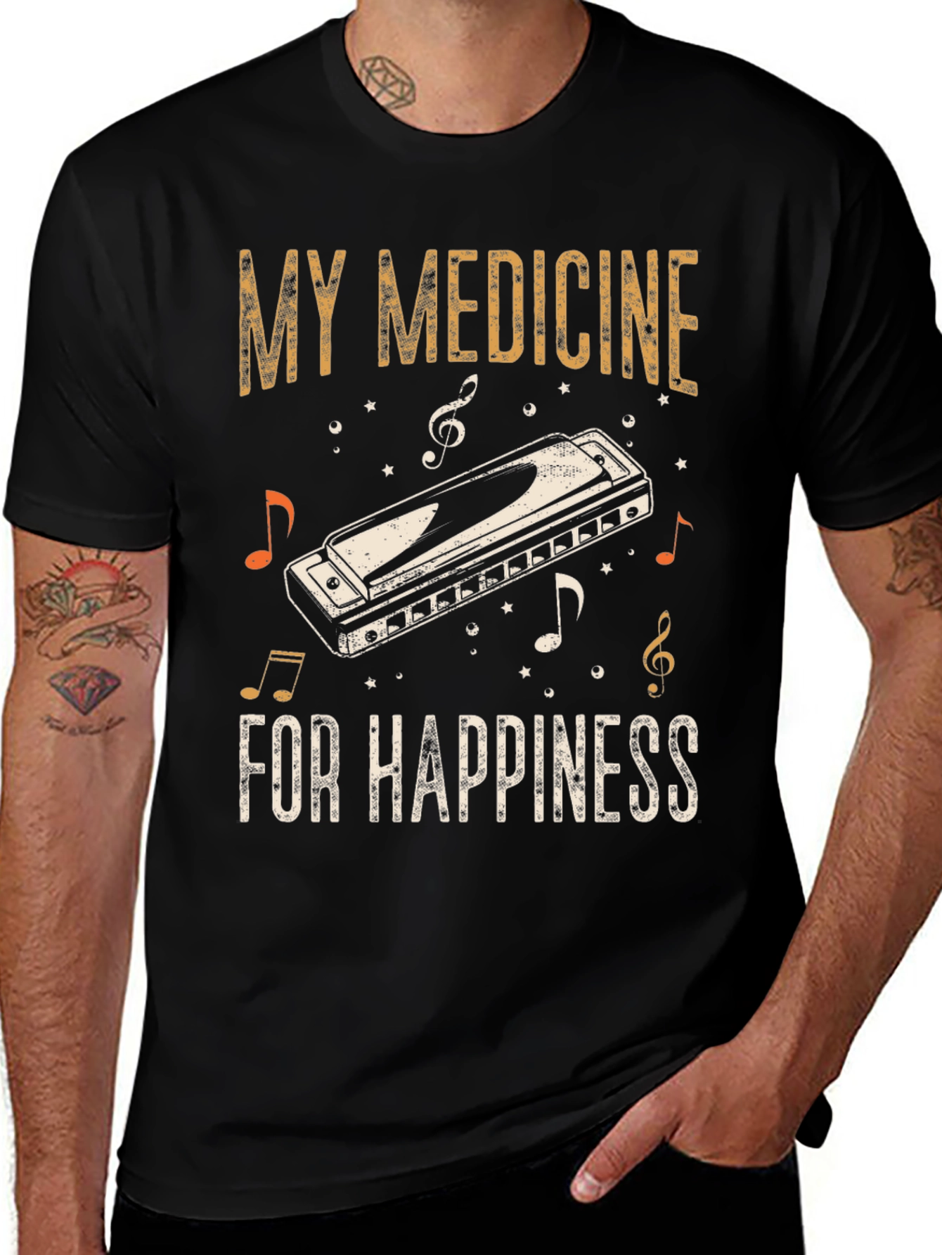 My Medicine Harmonica T-Shirt - Music Lover Tee