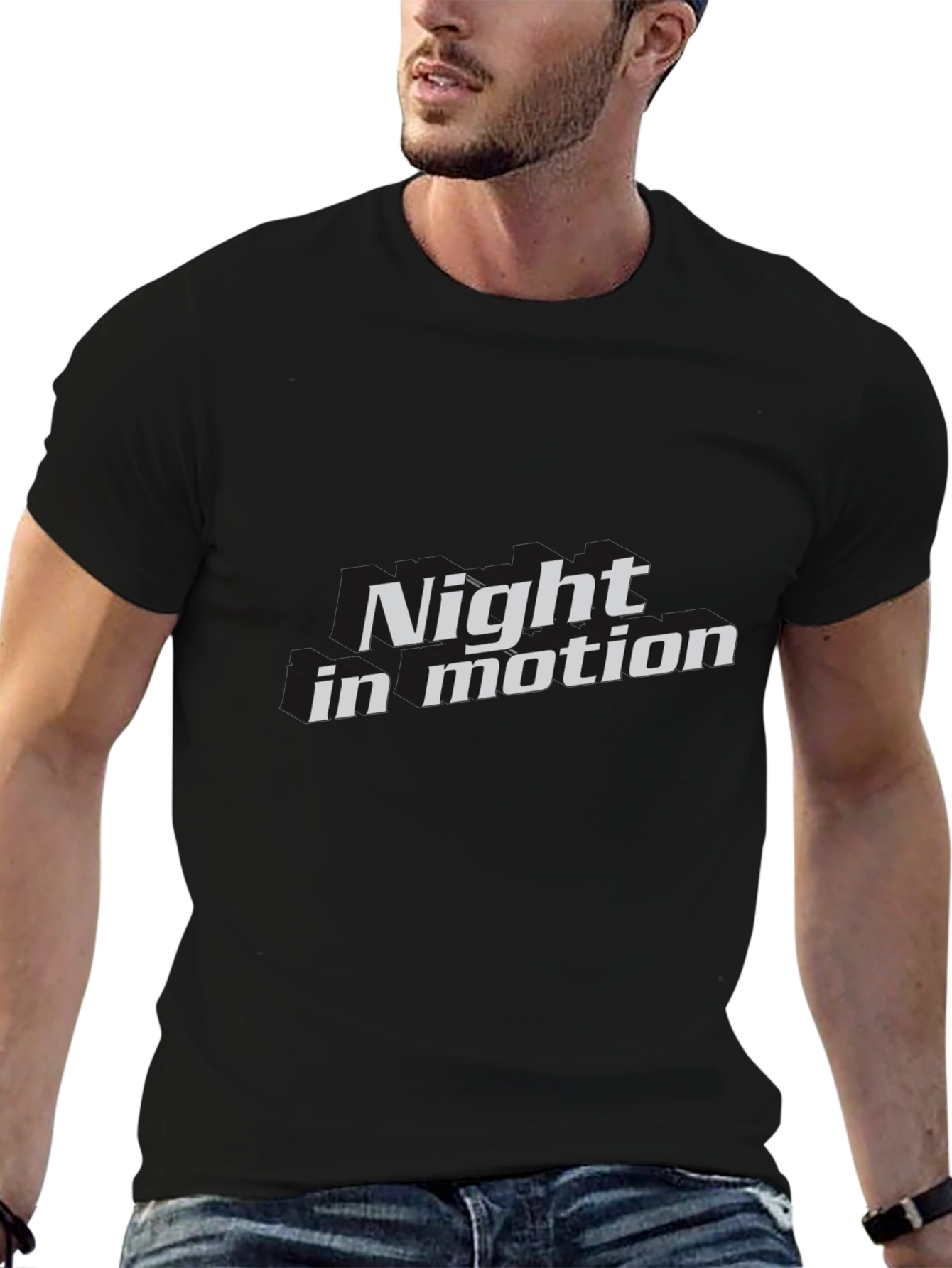 Night In Motion Graphic Tee - Black