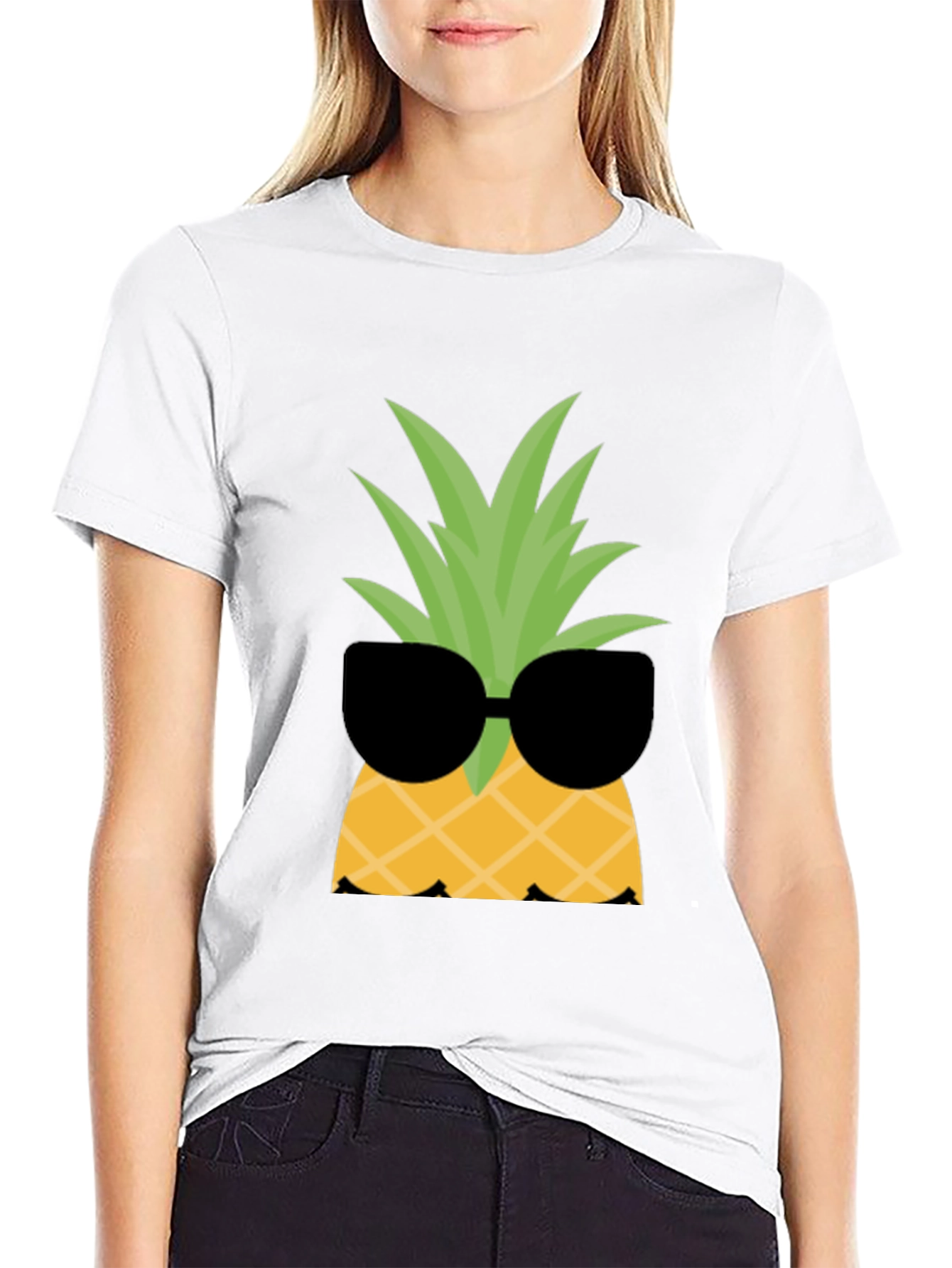Cool Pineapple Graphic Tee - Black Cotton Shirt
