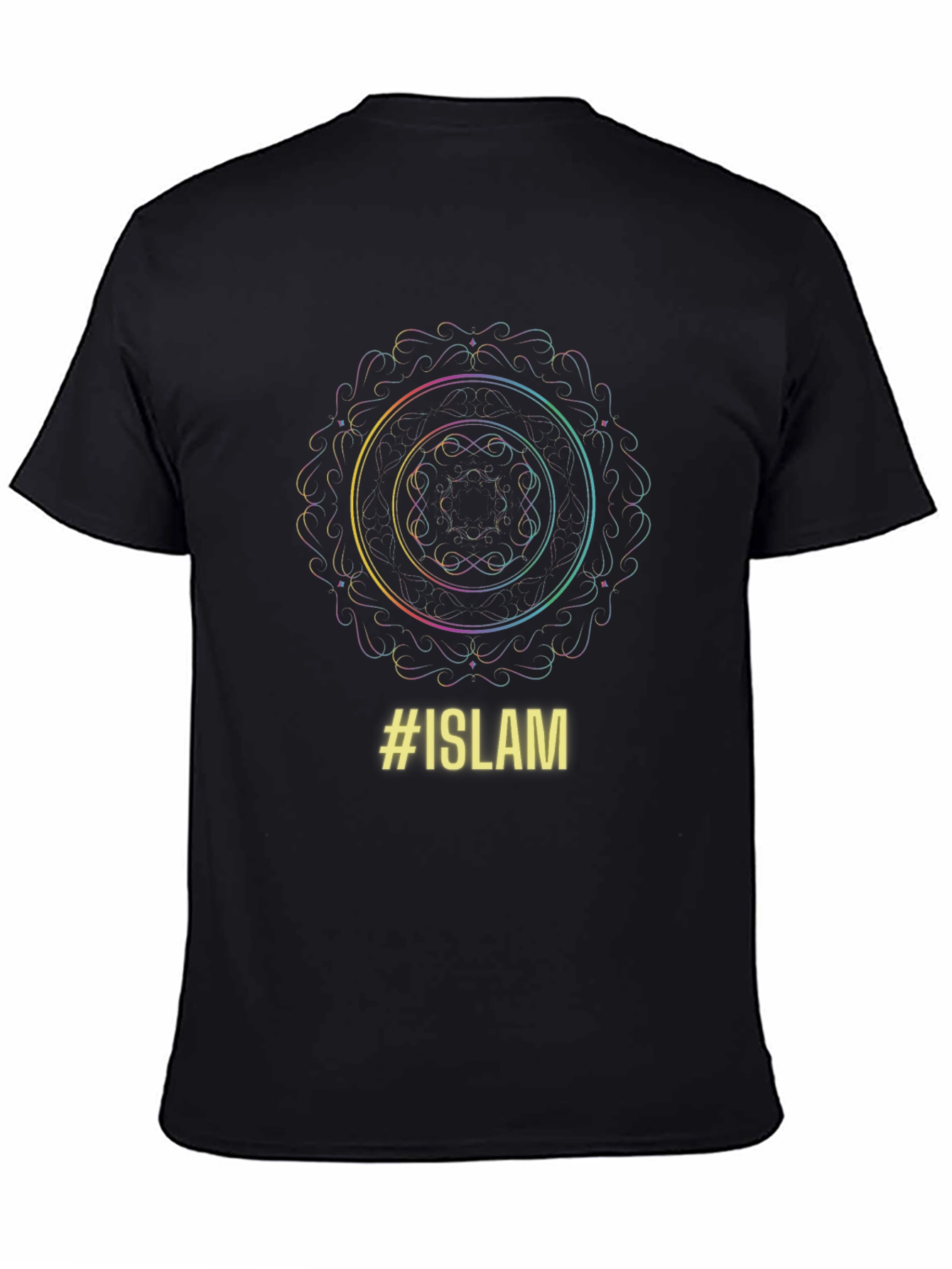 Islam Mandala Graphic Black T-Shirt