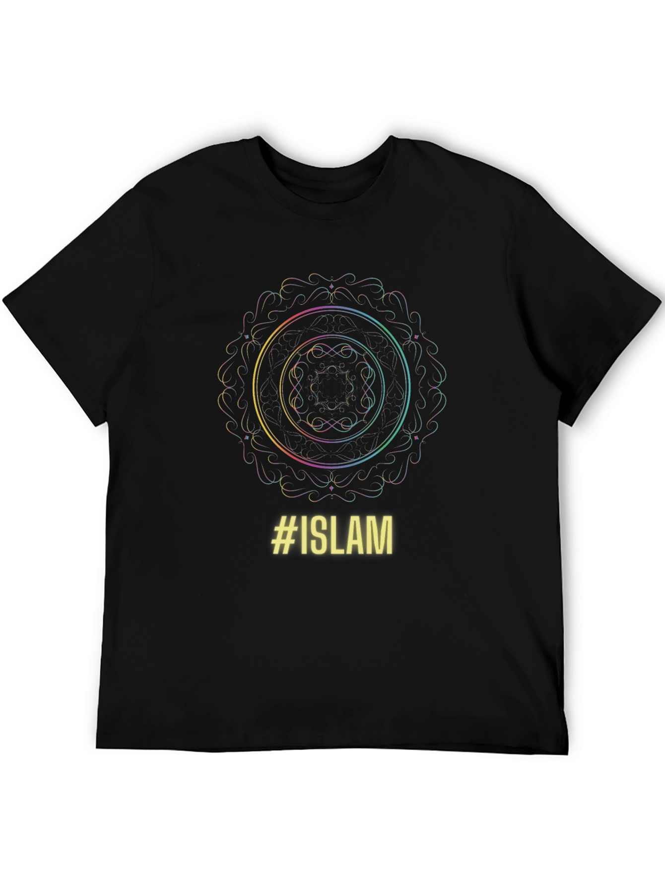 Islam Mandala Graphic Black T-Shirt