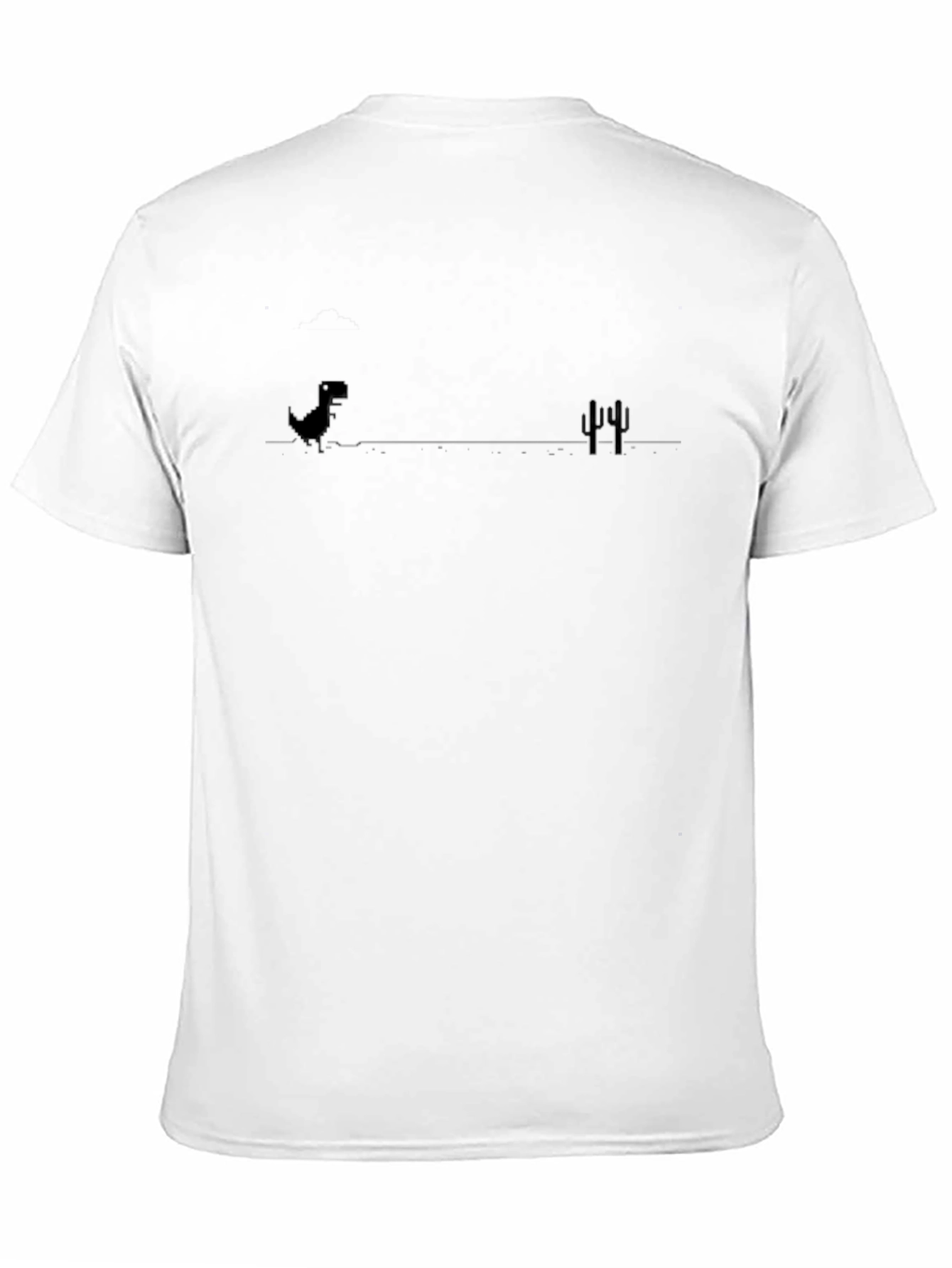 Dino Run Black T-Shirt - No Internet Game Tee