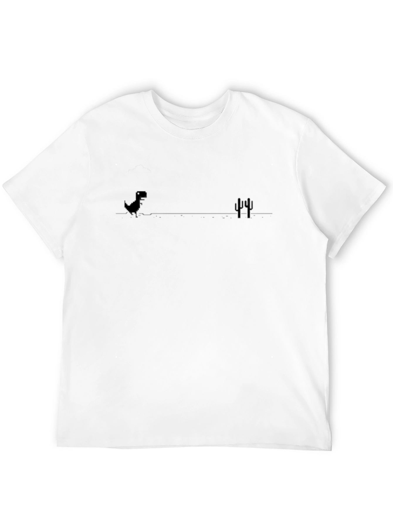 Dino Run Black T-Shirt - No Internet Game Tee