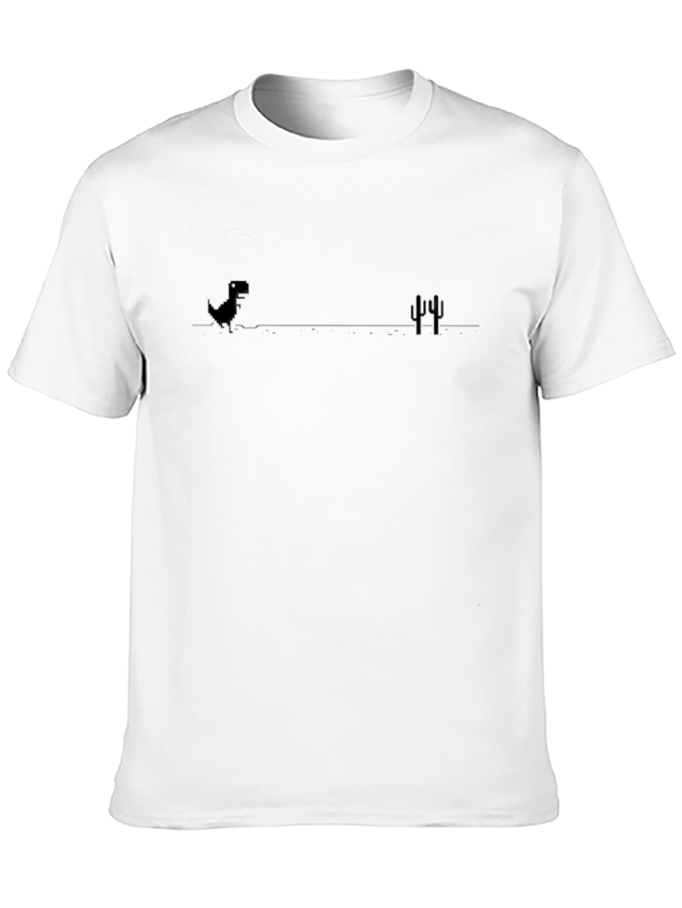 Dino Run Black T-Shirt - No Internet Game Tee