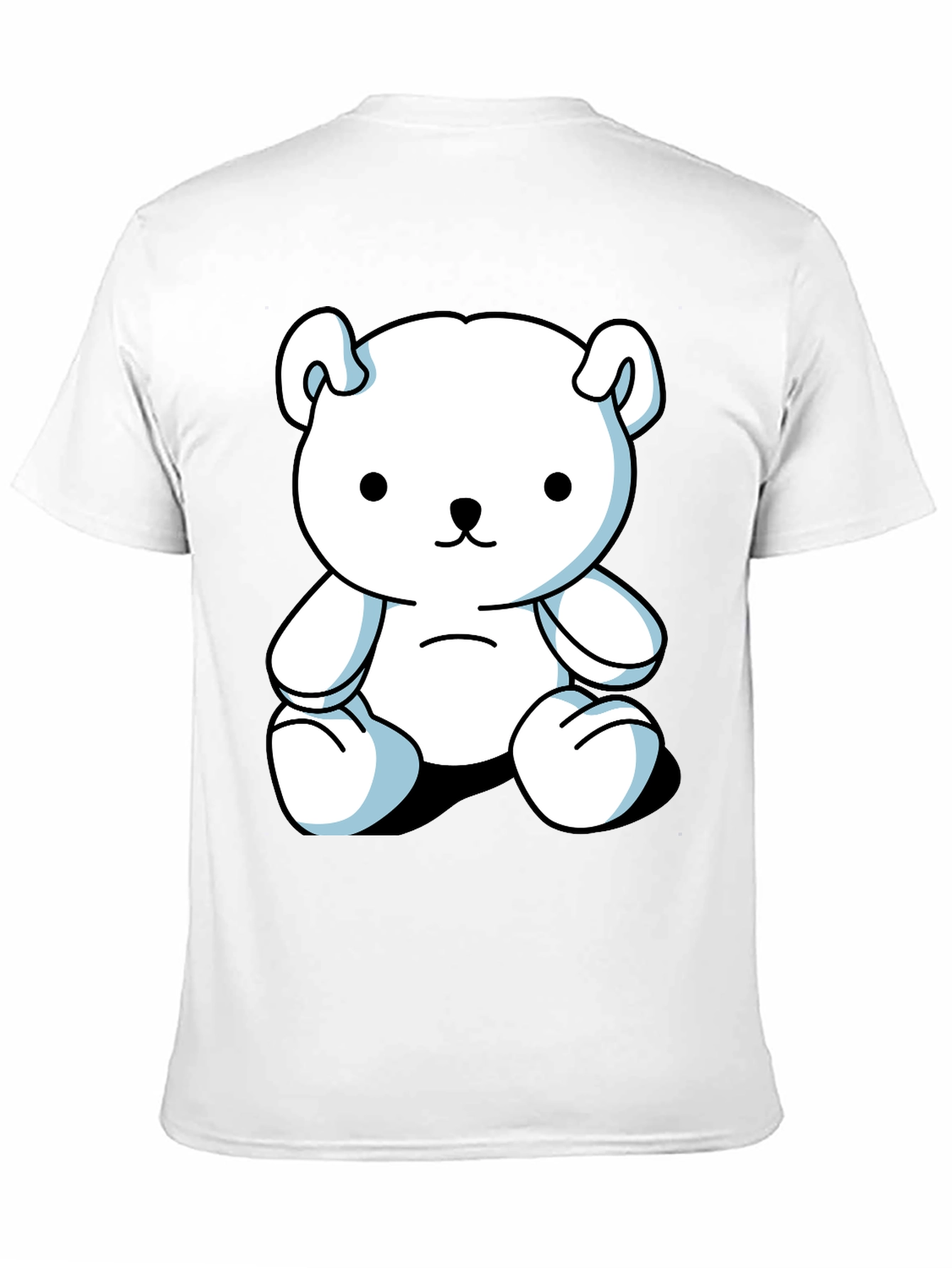 Cute Cartoon Bear Graphic Black T-Shirt