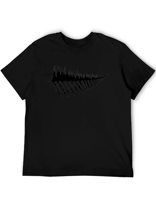 Fern Tree Graphic Black Tee - Nature Inspired Shirt