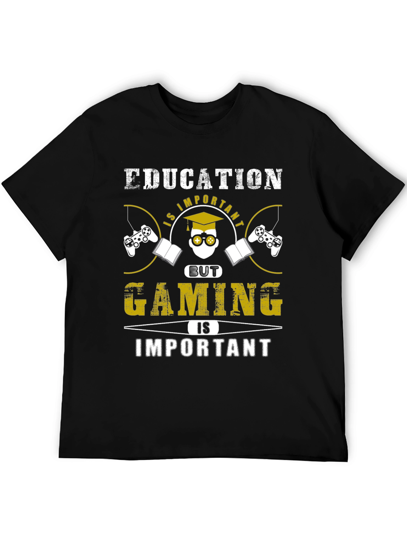 Education vs Gaming Funny T-Shirt