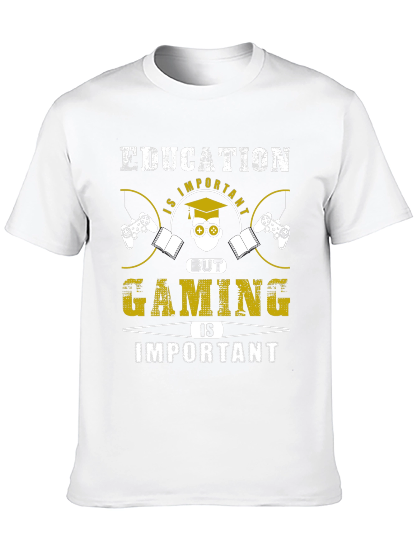 Education vs Gaming Funny T-Shirt