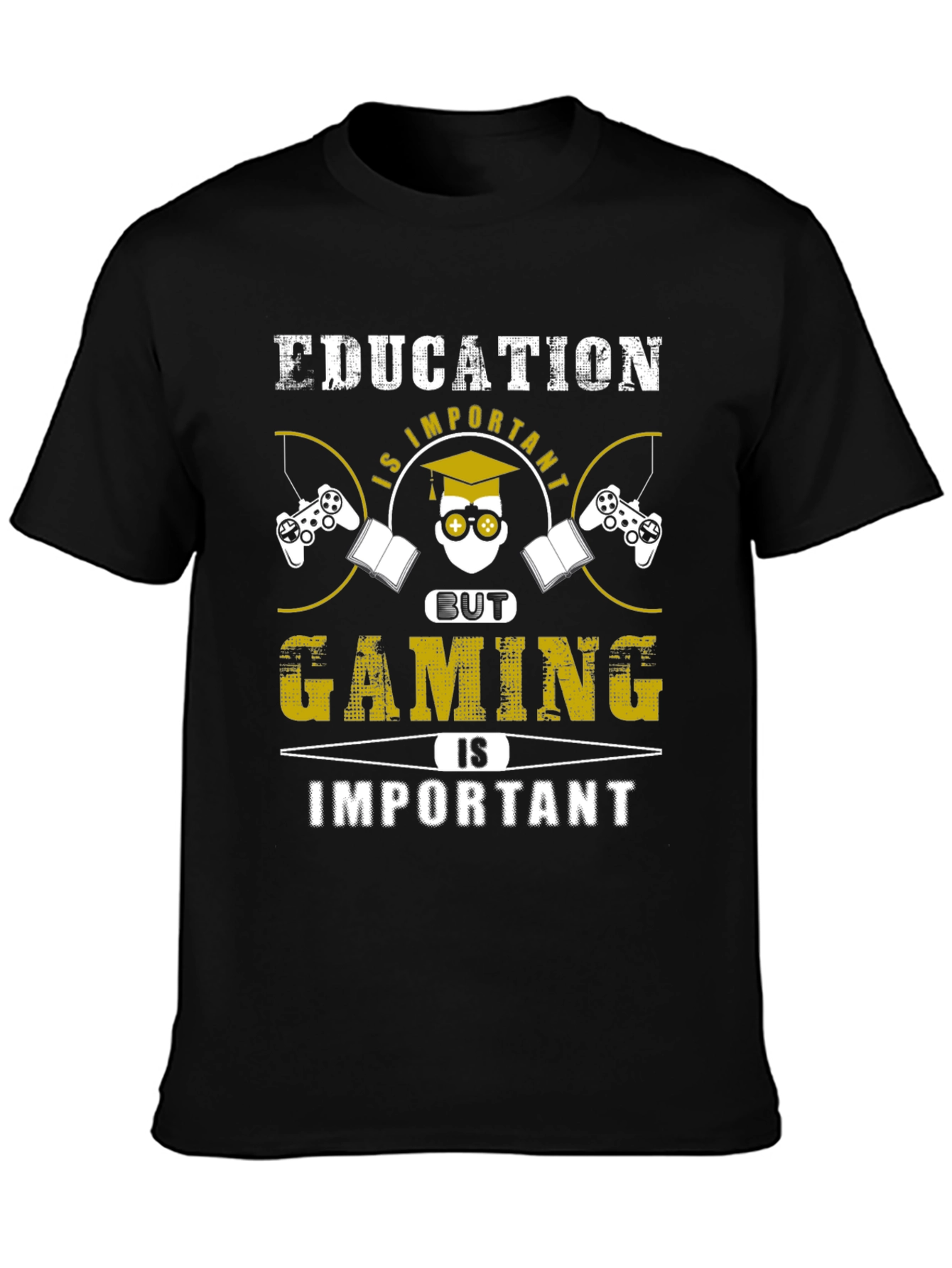 Education vs Gaming Funny T-Shirt