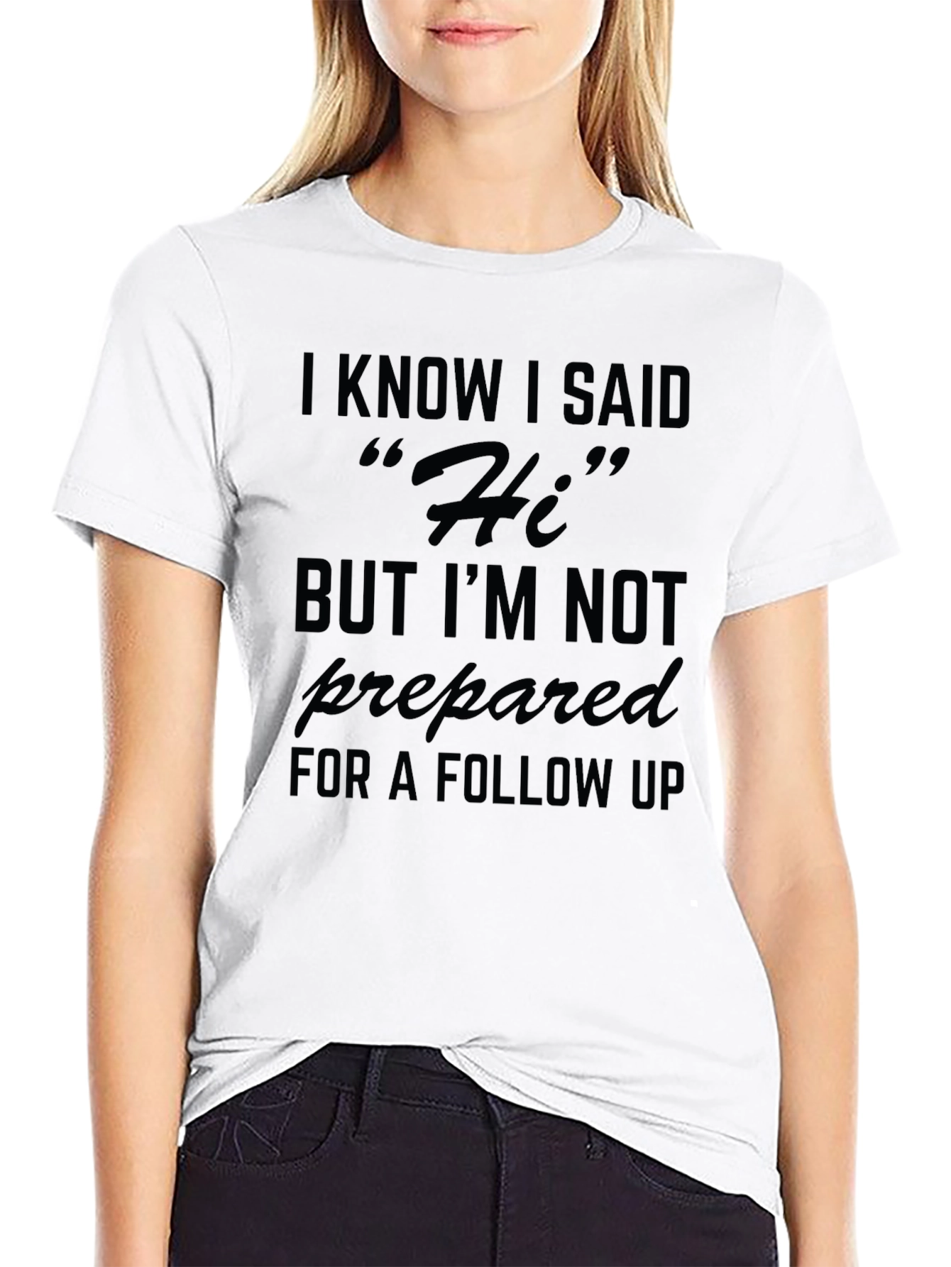 Funny Hi T-Shirt: Introvert Humor Tee