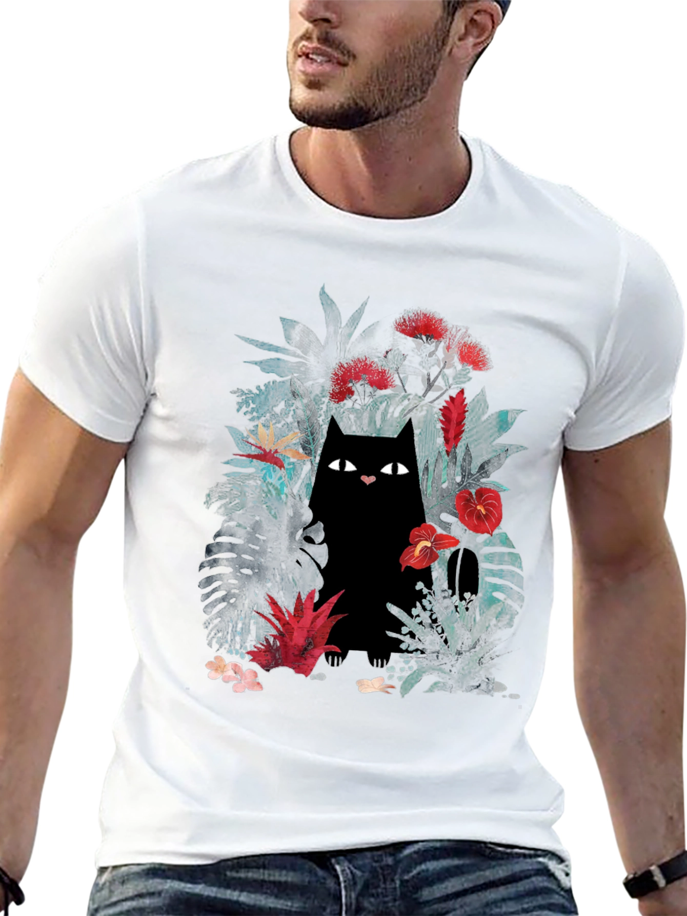 Jungle Cat Graphic Tee - Black