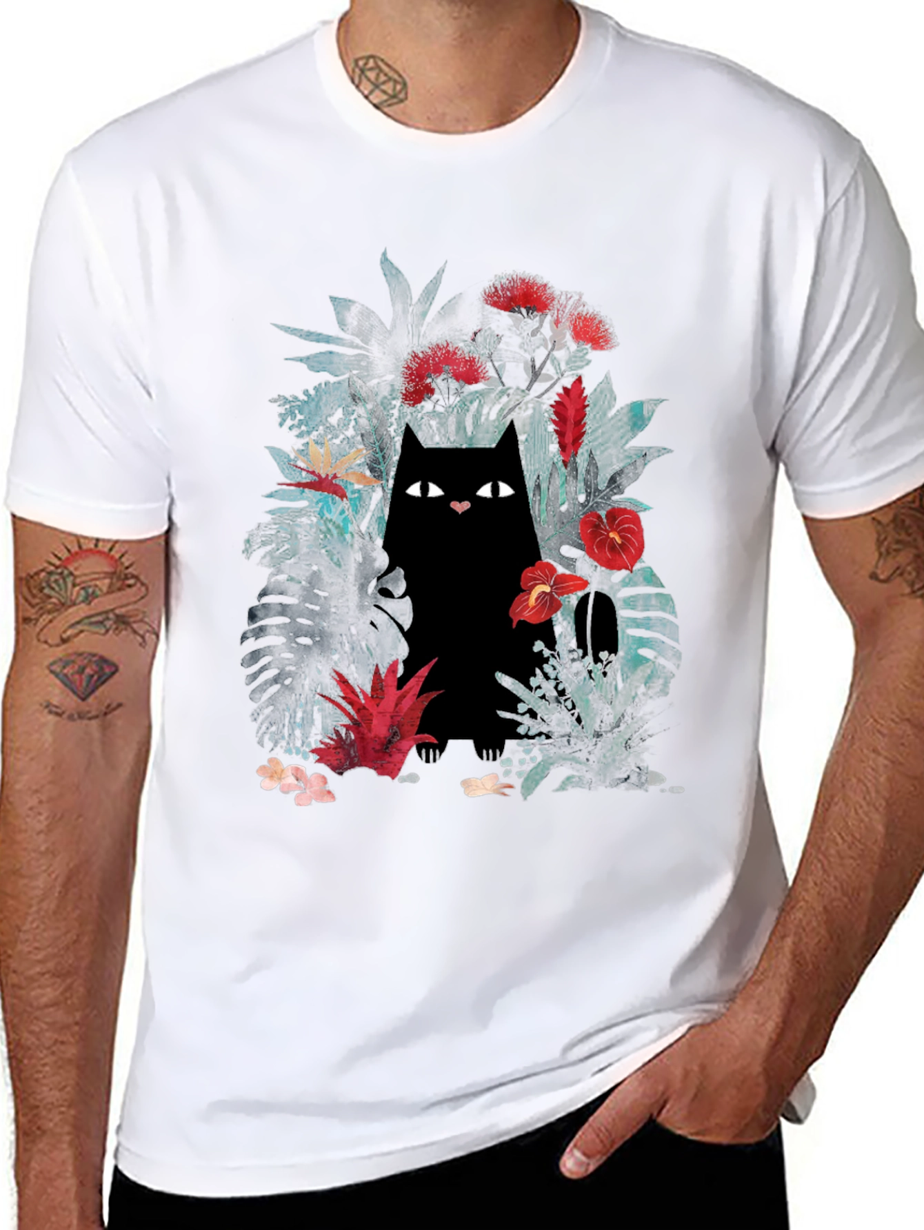 Jungle Cat Graphic Tee - Black
