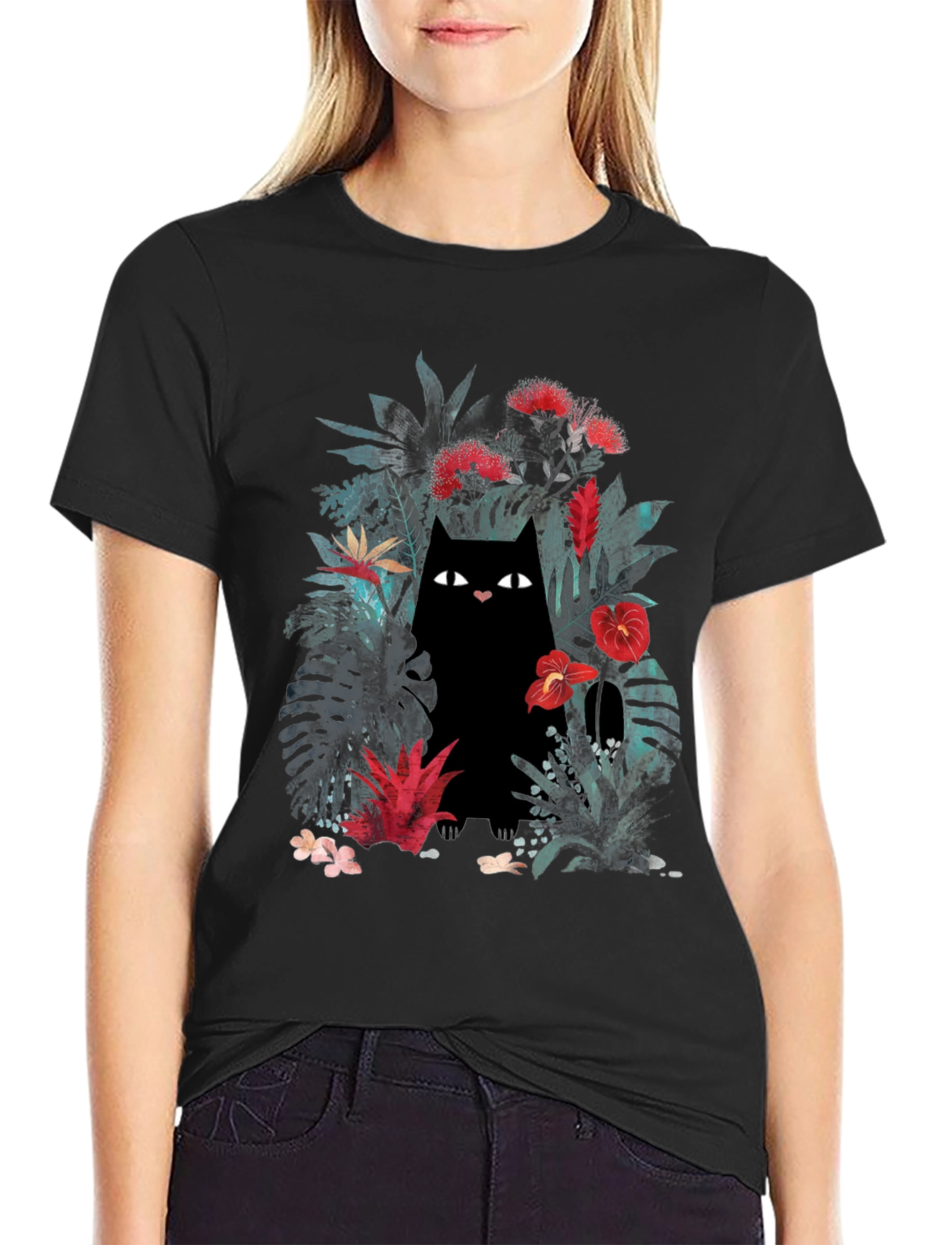 Jungle Cat Graphic Tee - Black