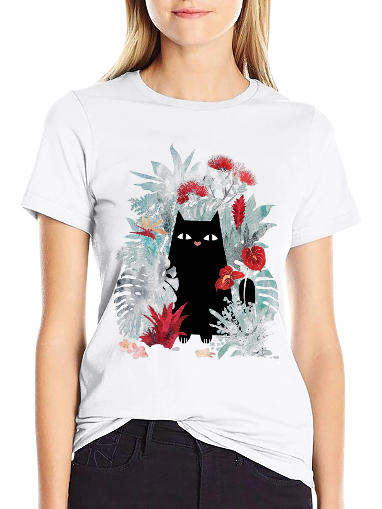 Jungle Cat Graphic Tee - Black