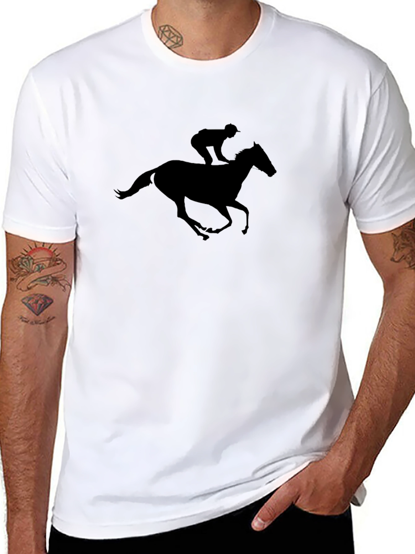 Black Horse Jockey Graphic Tee