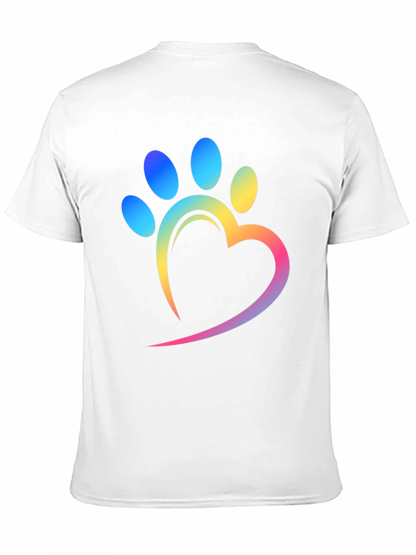 Rainbow Paw Print Heart T-Shirt