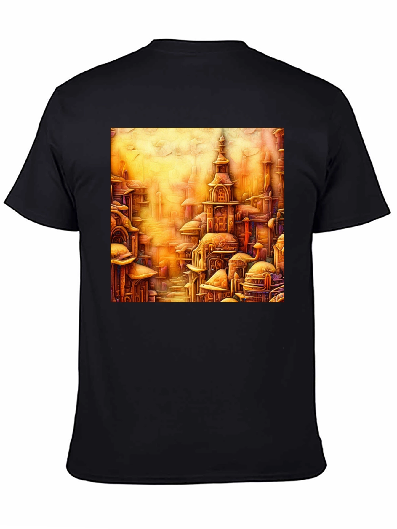 Cityscape Art Print Black Tee