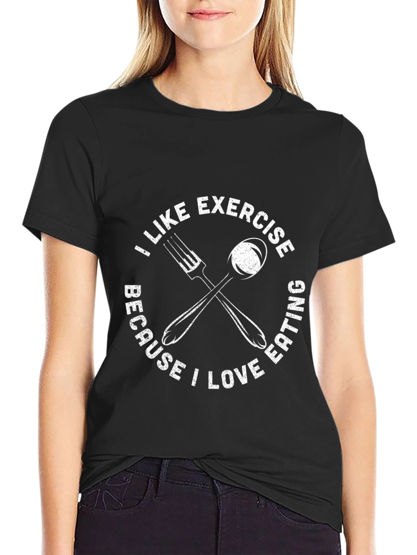 Exercise Eating T-Shirt - Funny Workout Tee