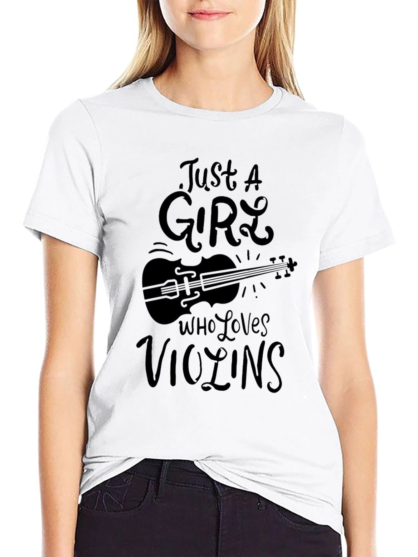 Just A Girl Who Loves Violins Graphic Tee