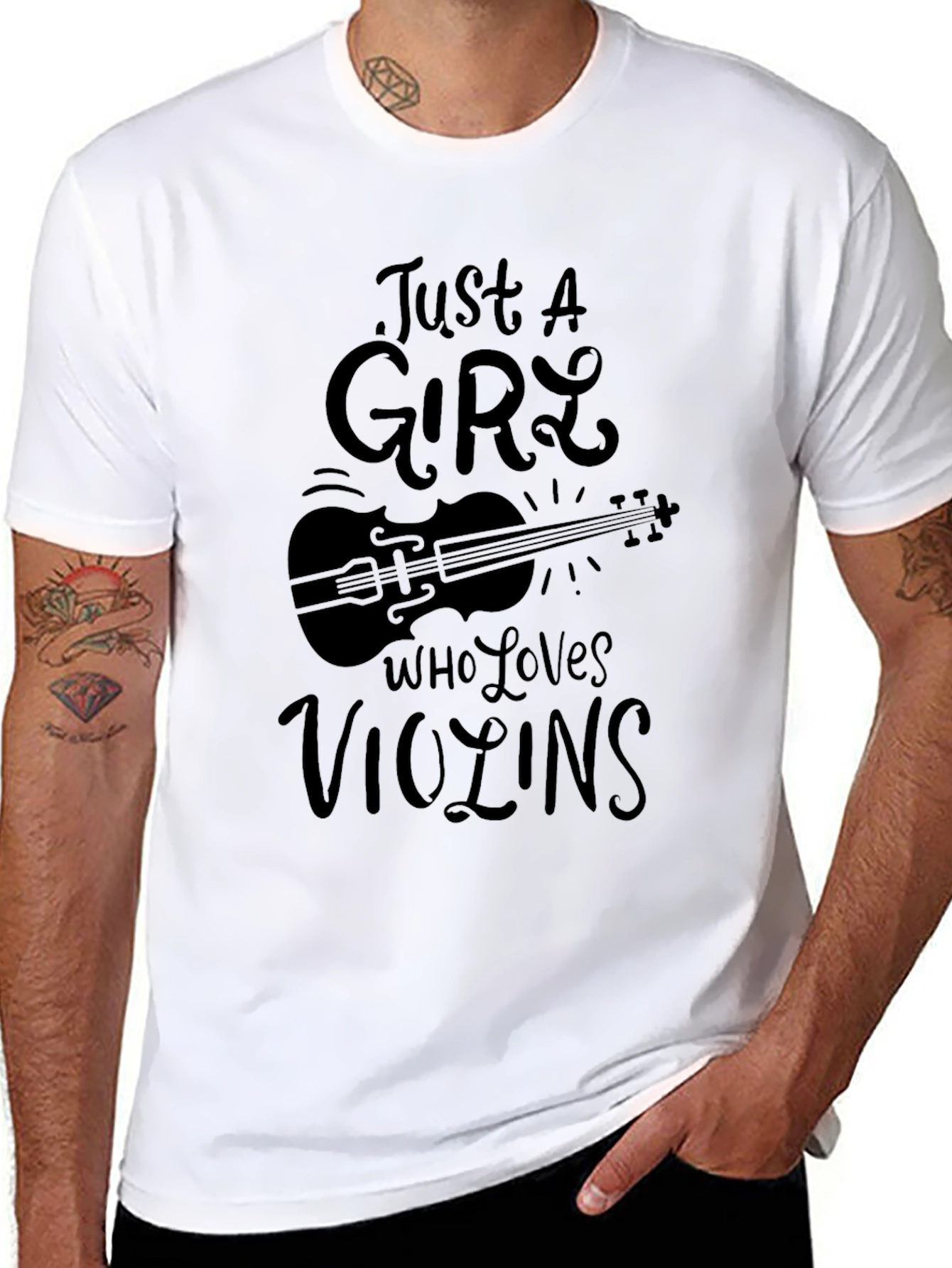 Just A Girl Who Loves Violins Graphic Tee