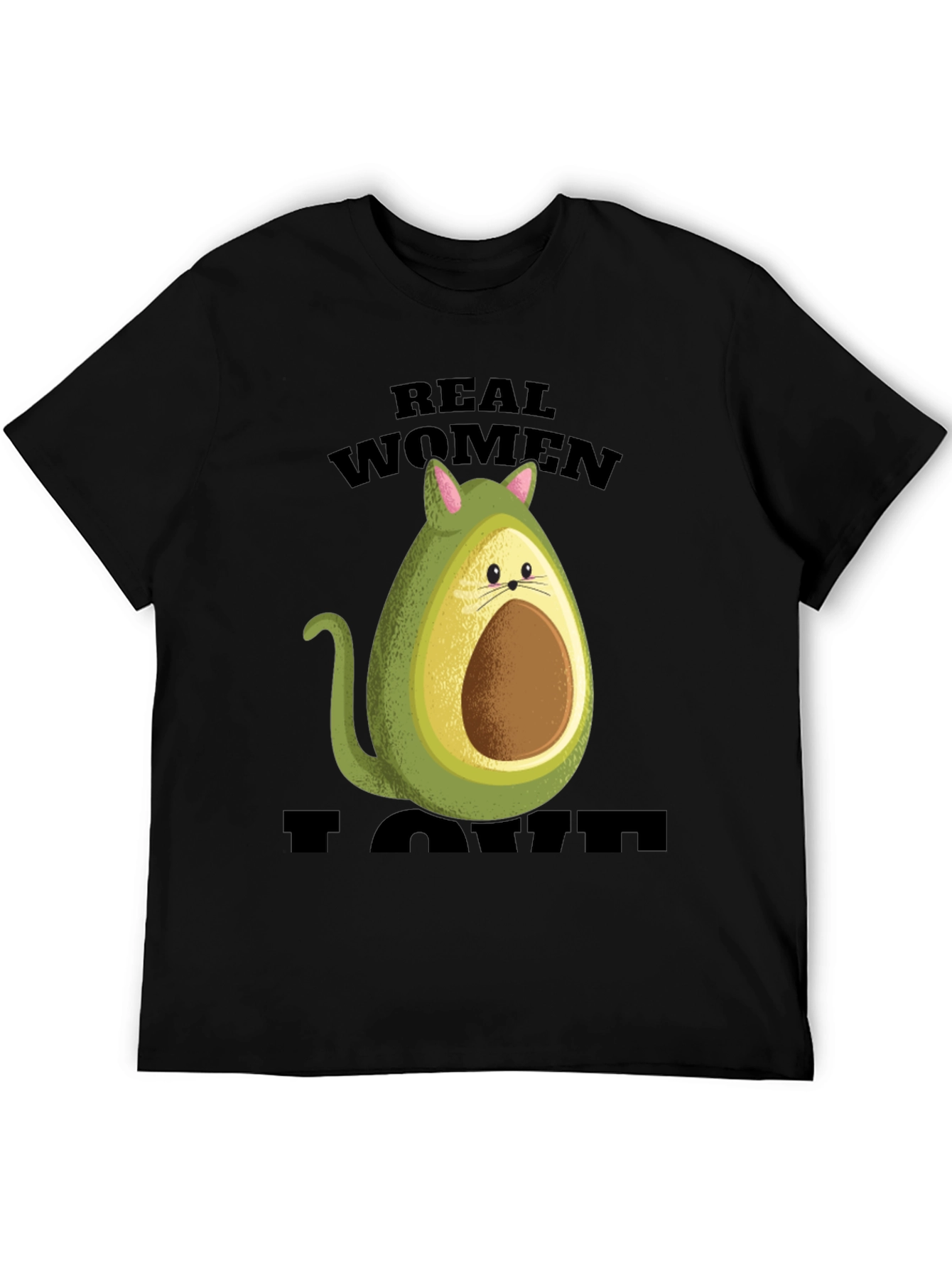 Real Women I Love Avocado Cat T-Shirt