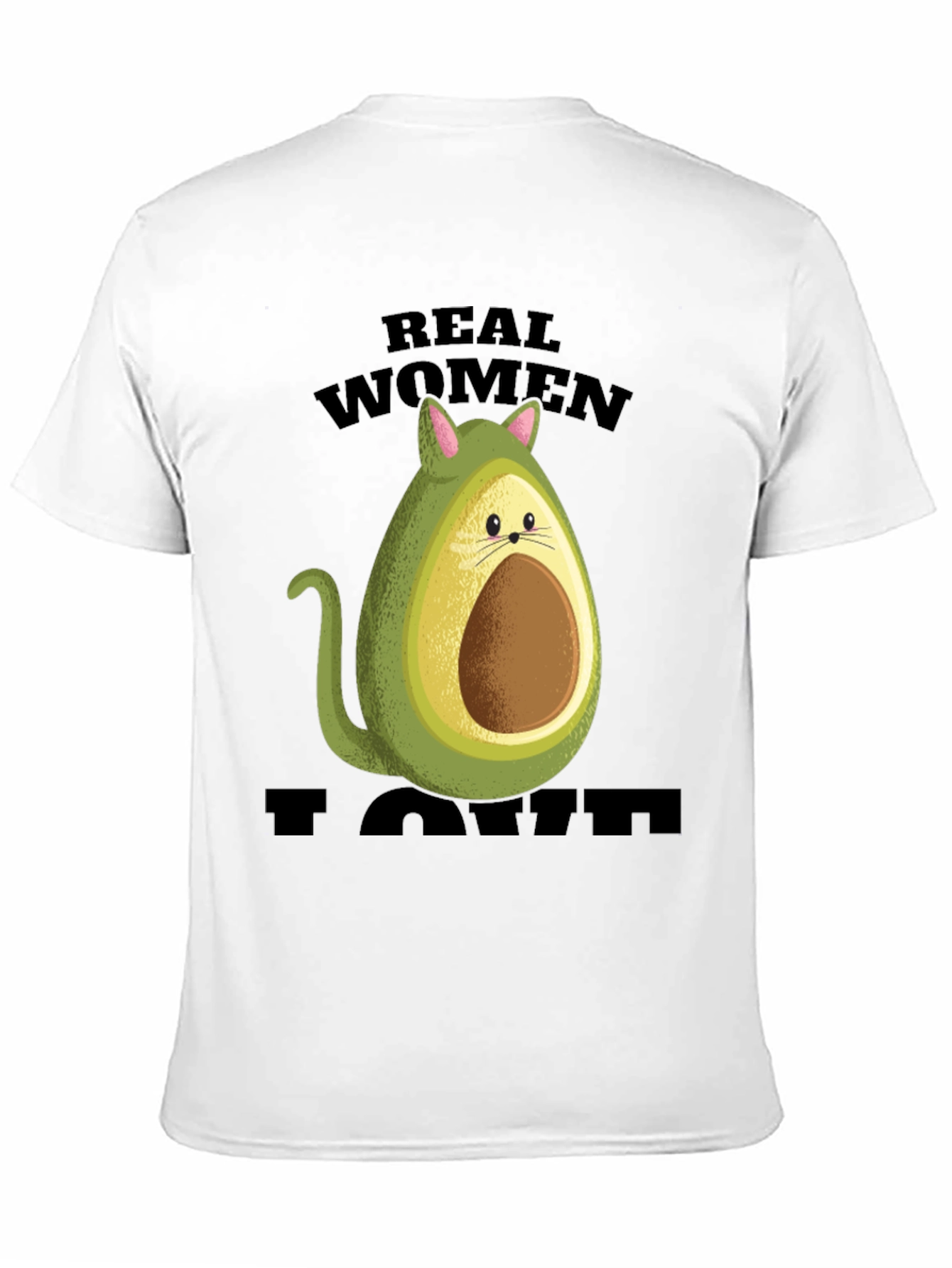 Real Women I Love Avocado Cat T-Shirt