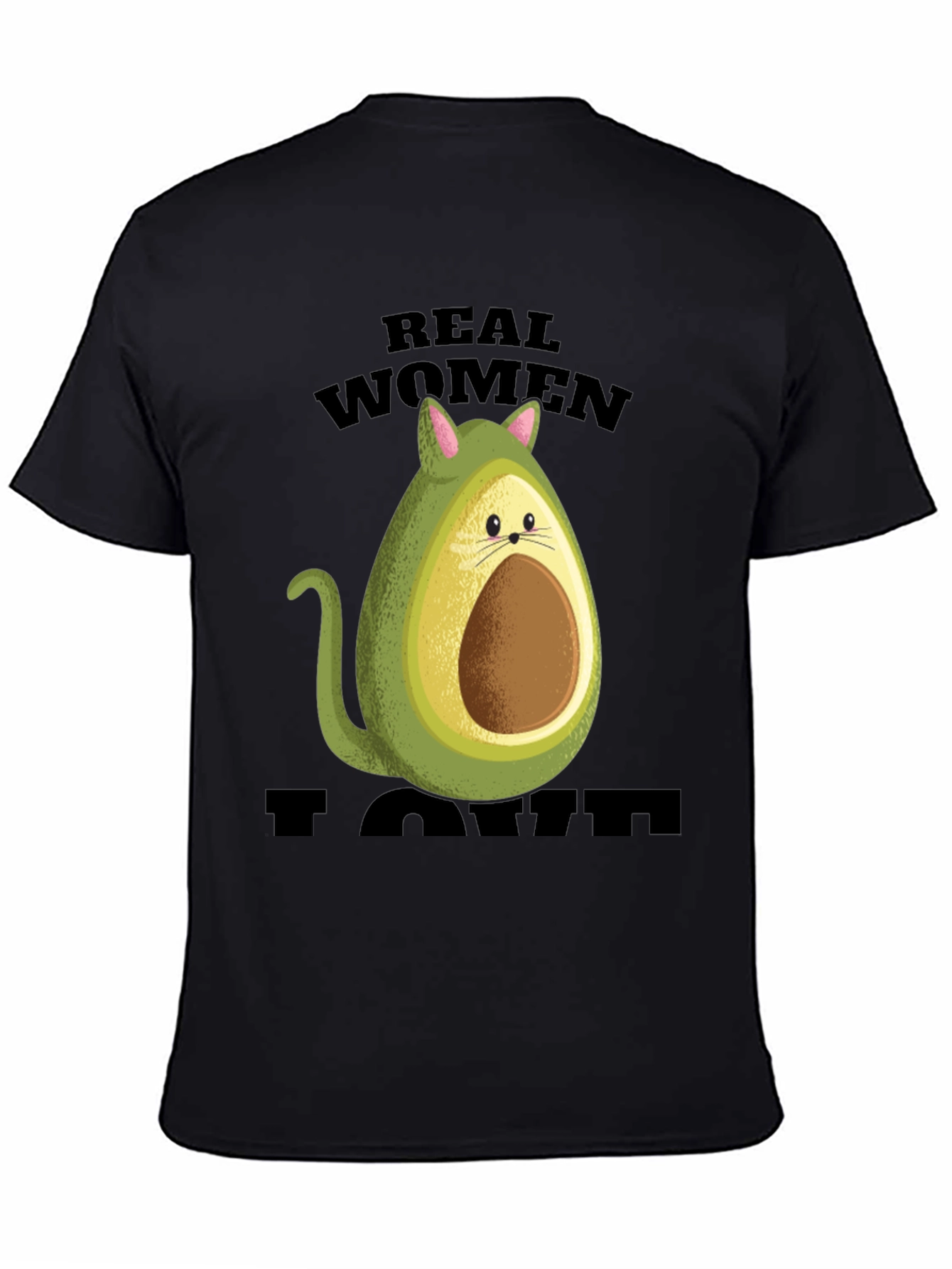 Real Women I Love Avocado Cat T-Shirt