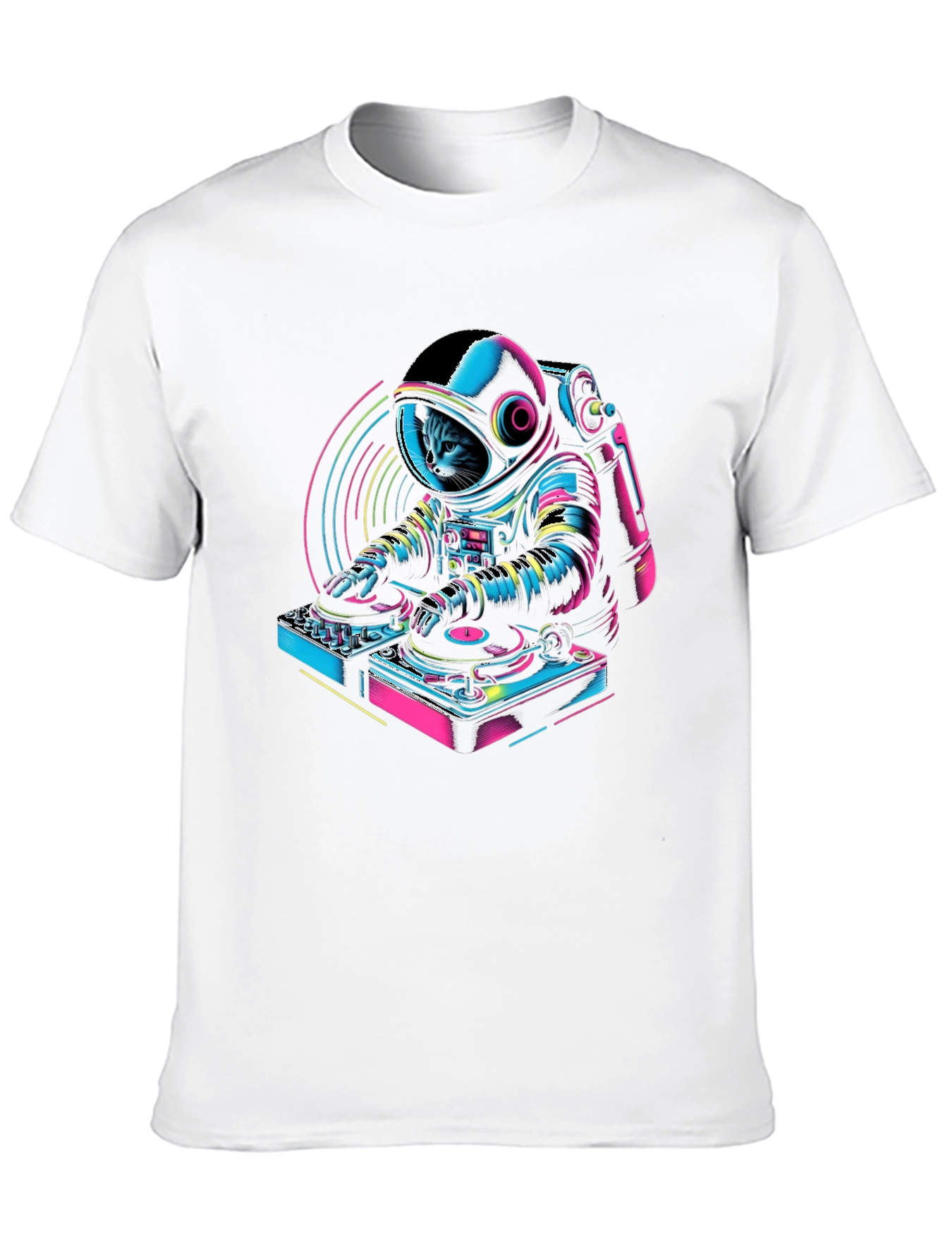 DJ Astro Cat Black T-Shirt