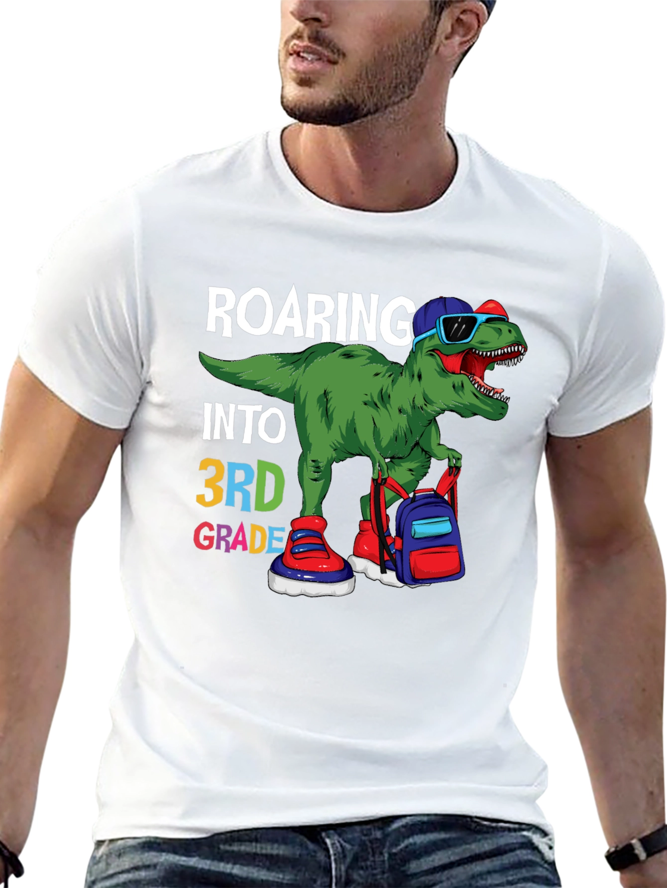 Roaring Into 3rd Grade Dinosaur T-Shirt