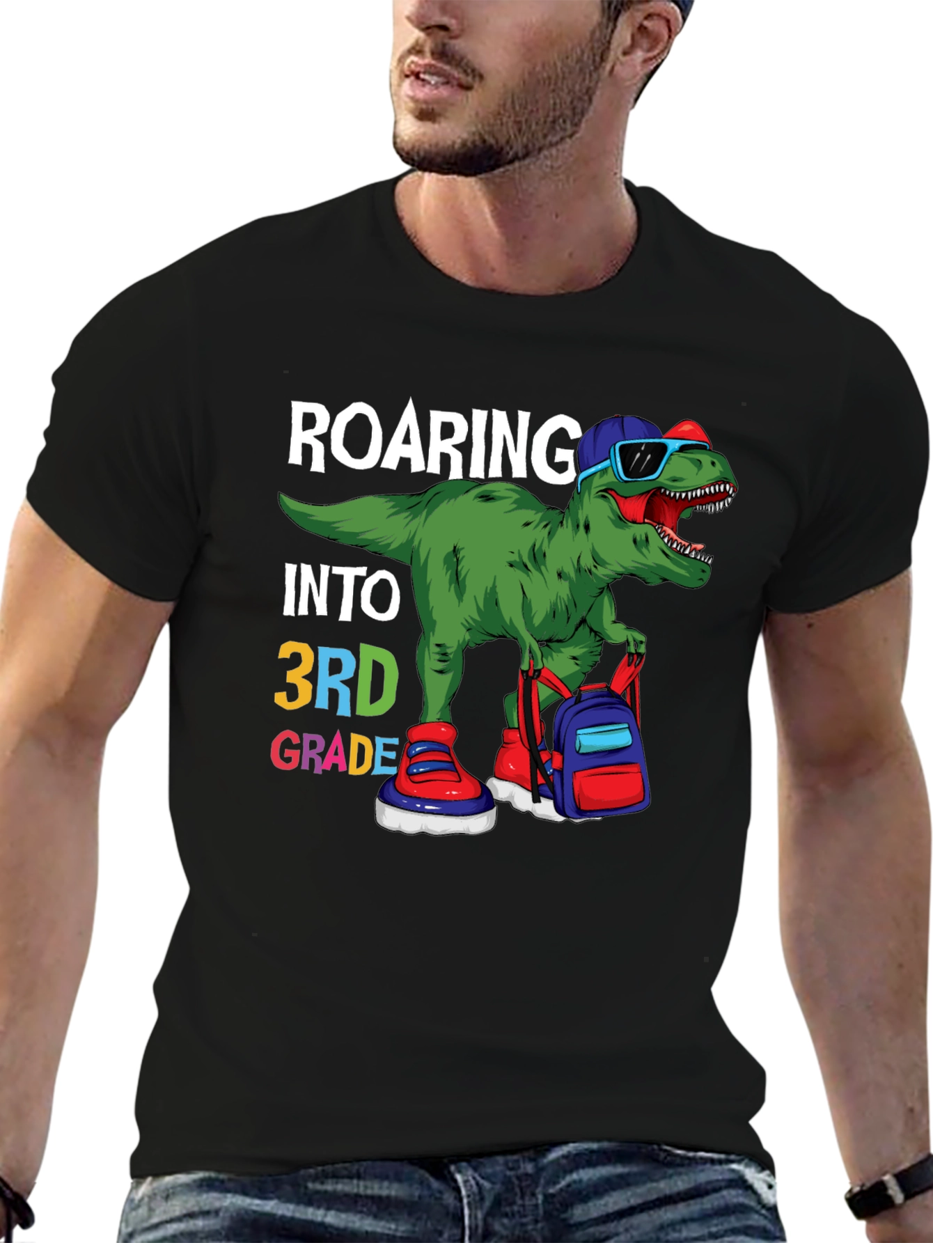 Roaring Into 3rd Grade Dinosaur T-Shirt