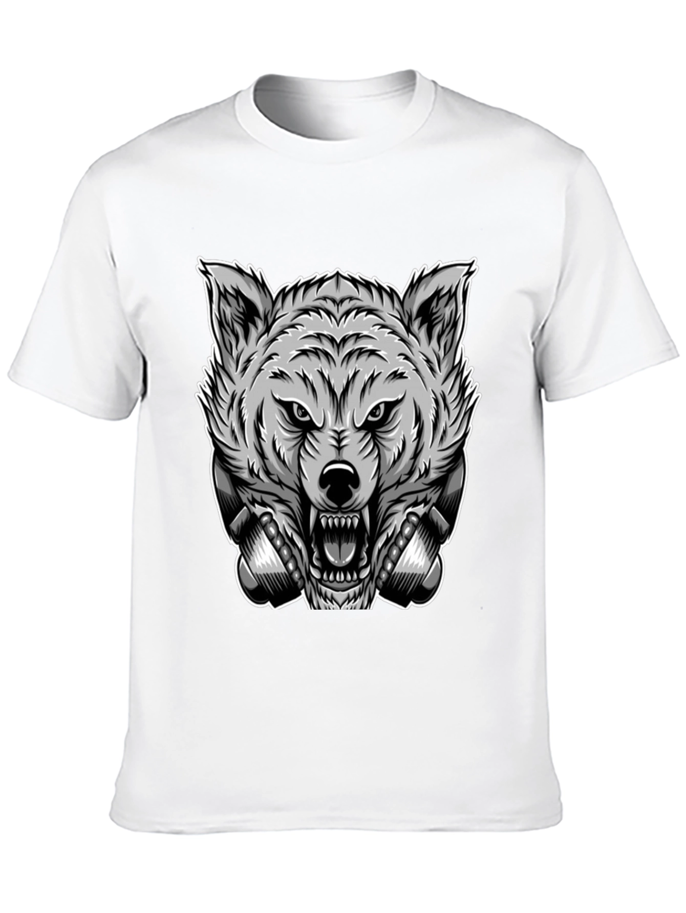 Wolf Graphic Print T-Shirt - Fierce Style