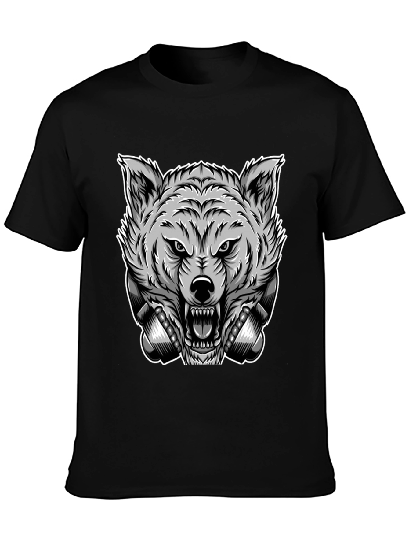 Wolf Graphic Print T-Shirt - Fierce Style