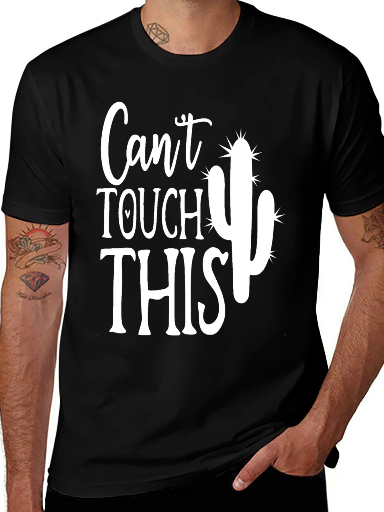 Mens Cant Touch This Cactus Graphic Tee