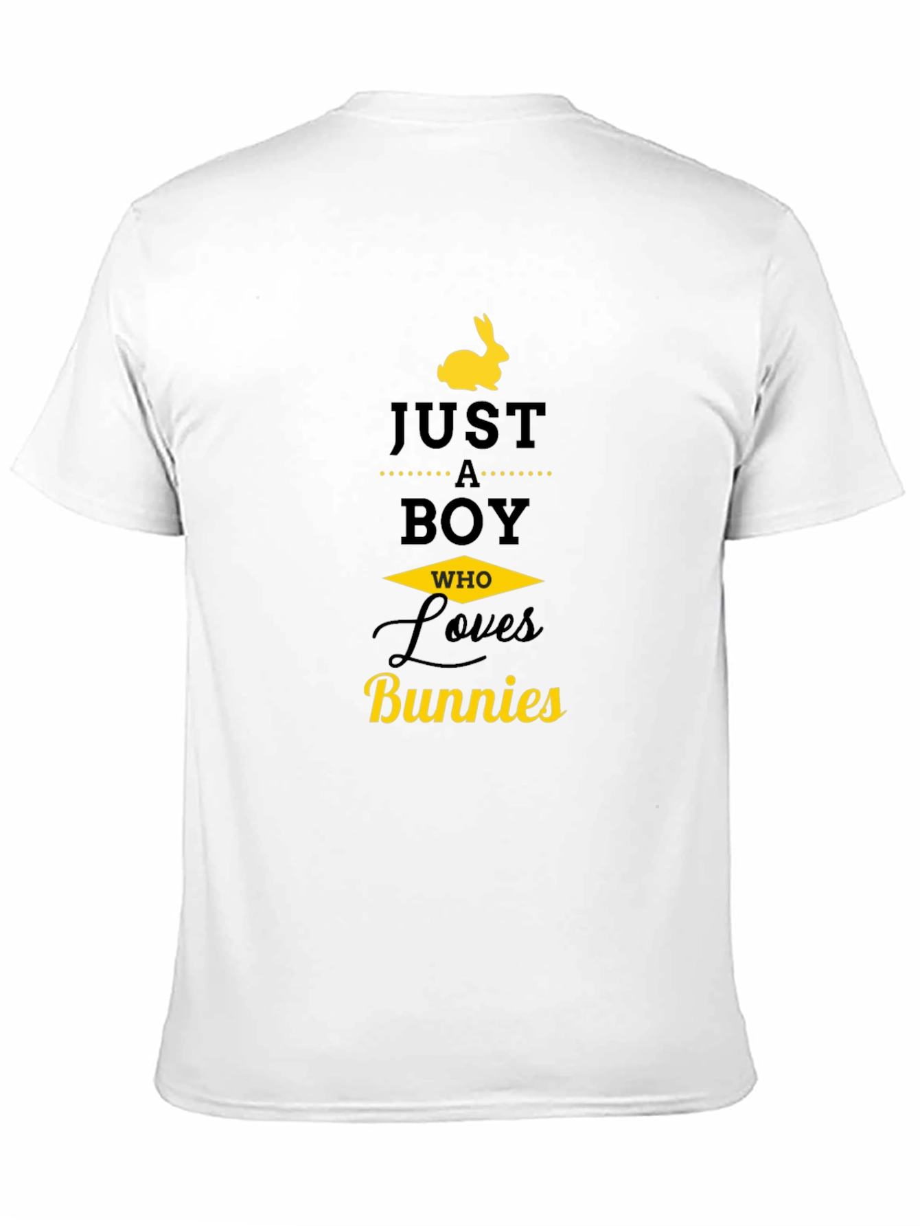 Just a Boy Who Loves Bunnies Black T-Shirt