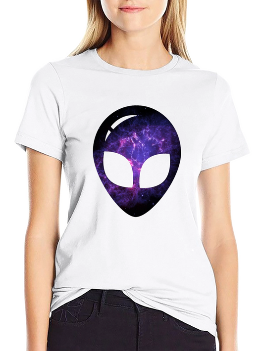 Galaxy Alien Head Black T-Shirt