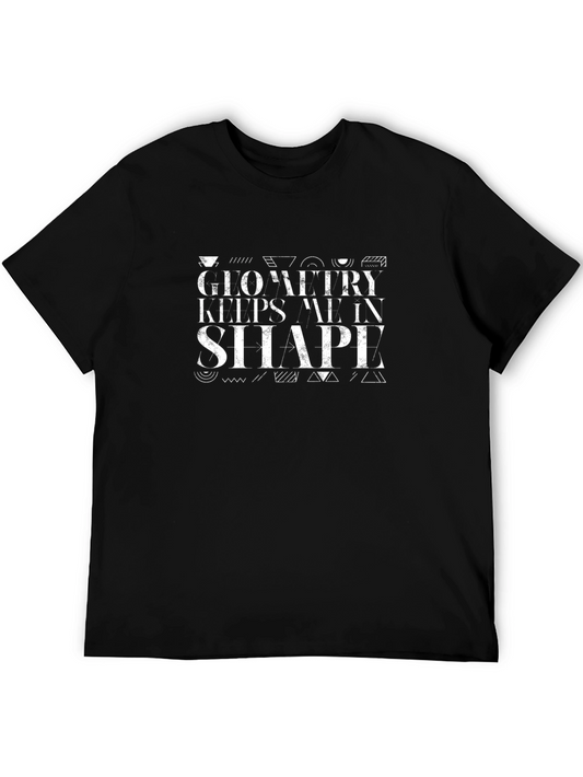 Geometry Keeps Me In Shape Black T-Shirt