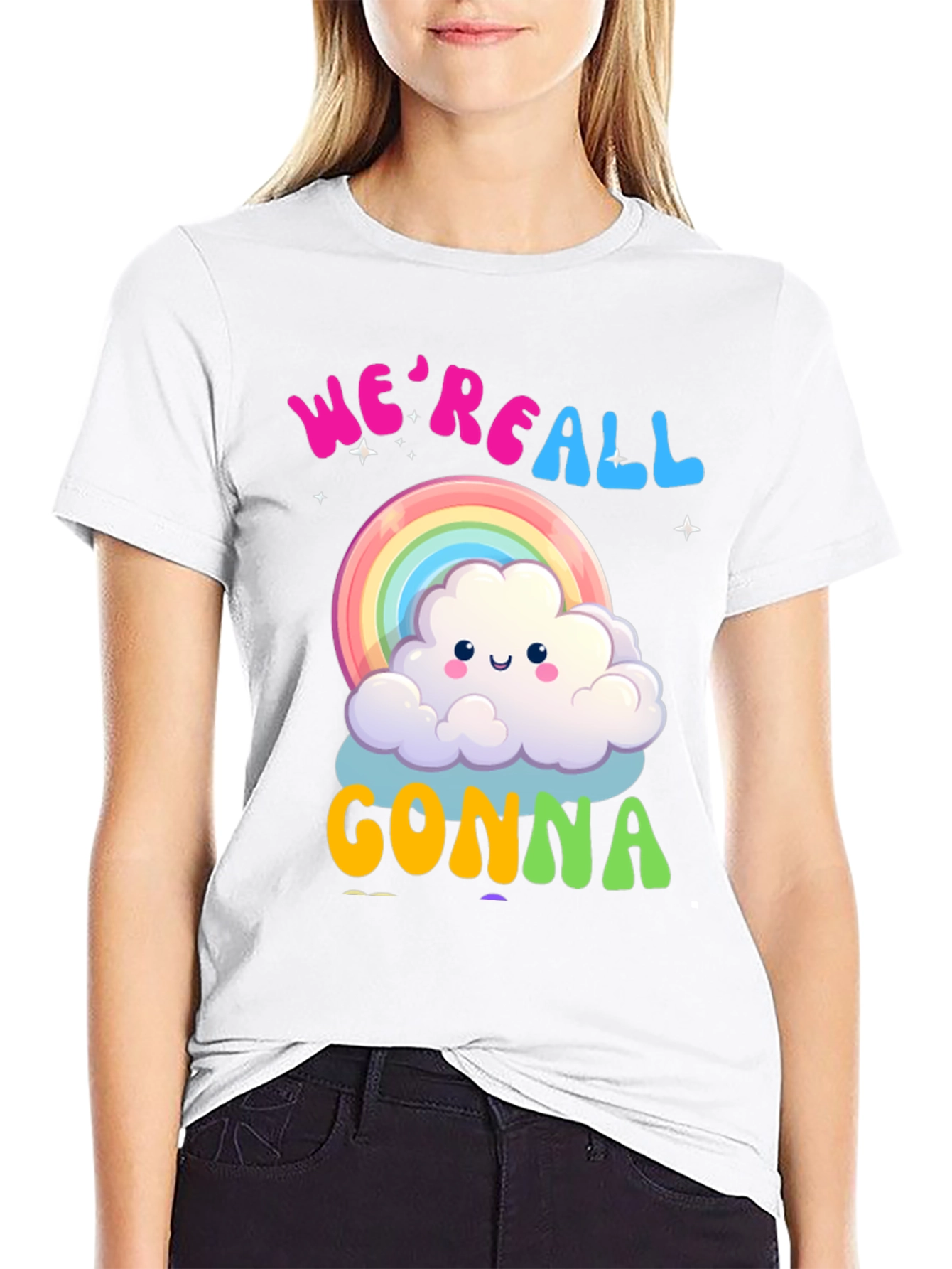 Were All Gonna Rainbow Cloud T-Shirt