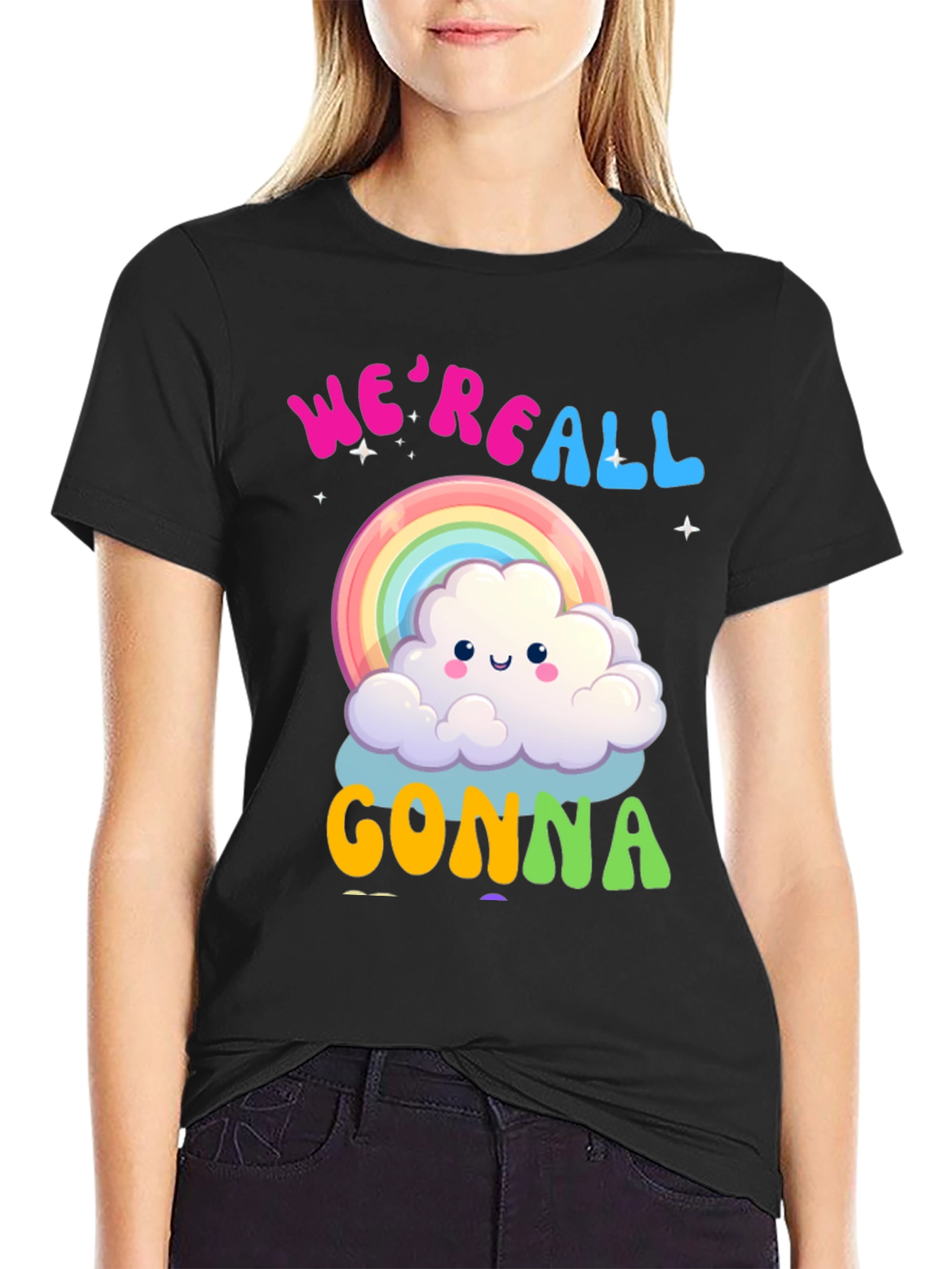 Were All Gonna Rainbow Cloud T-Shirt
