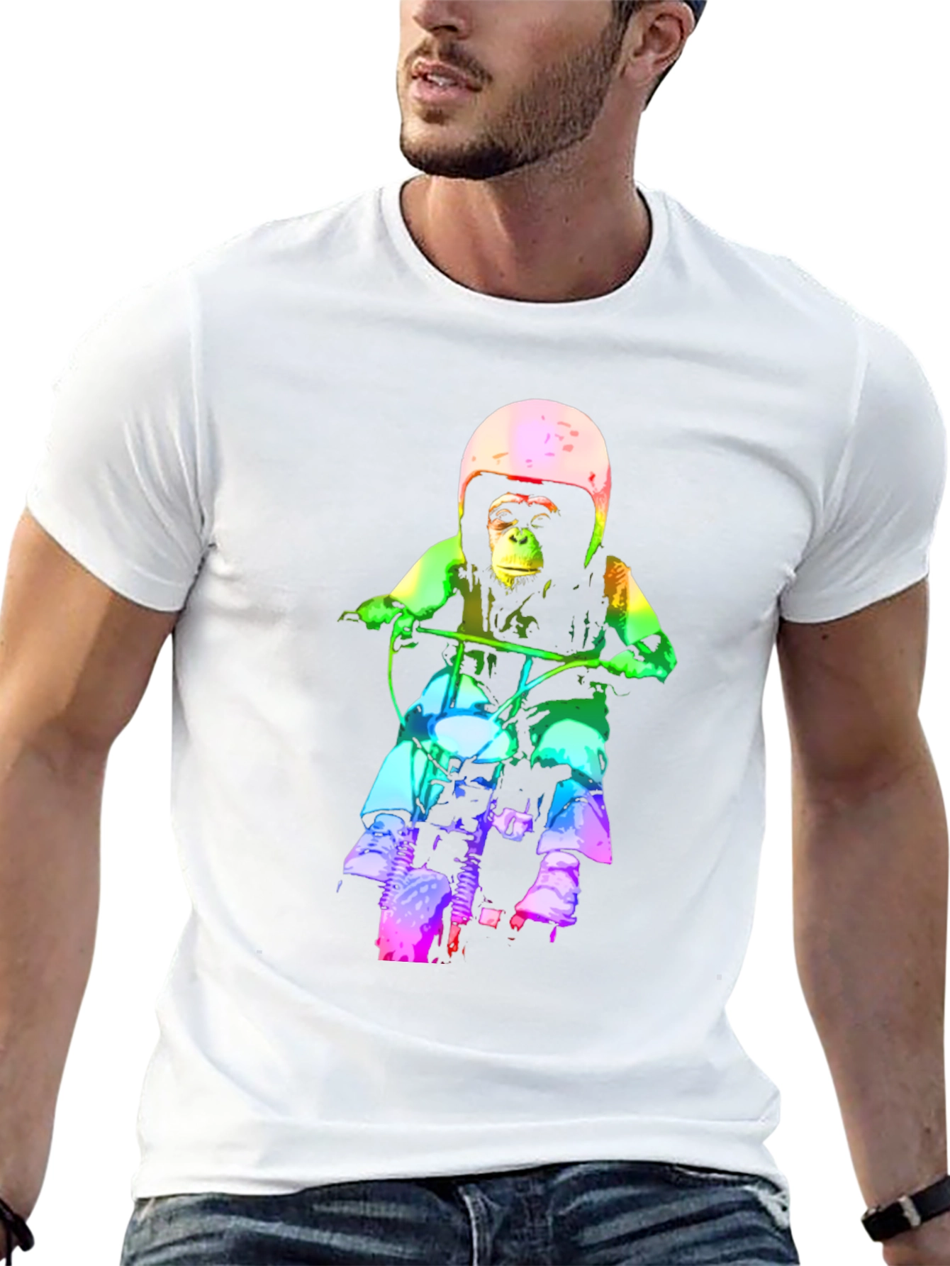 Monkey Biker T-Shirt - Unique Graphic Tee