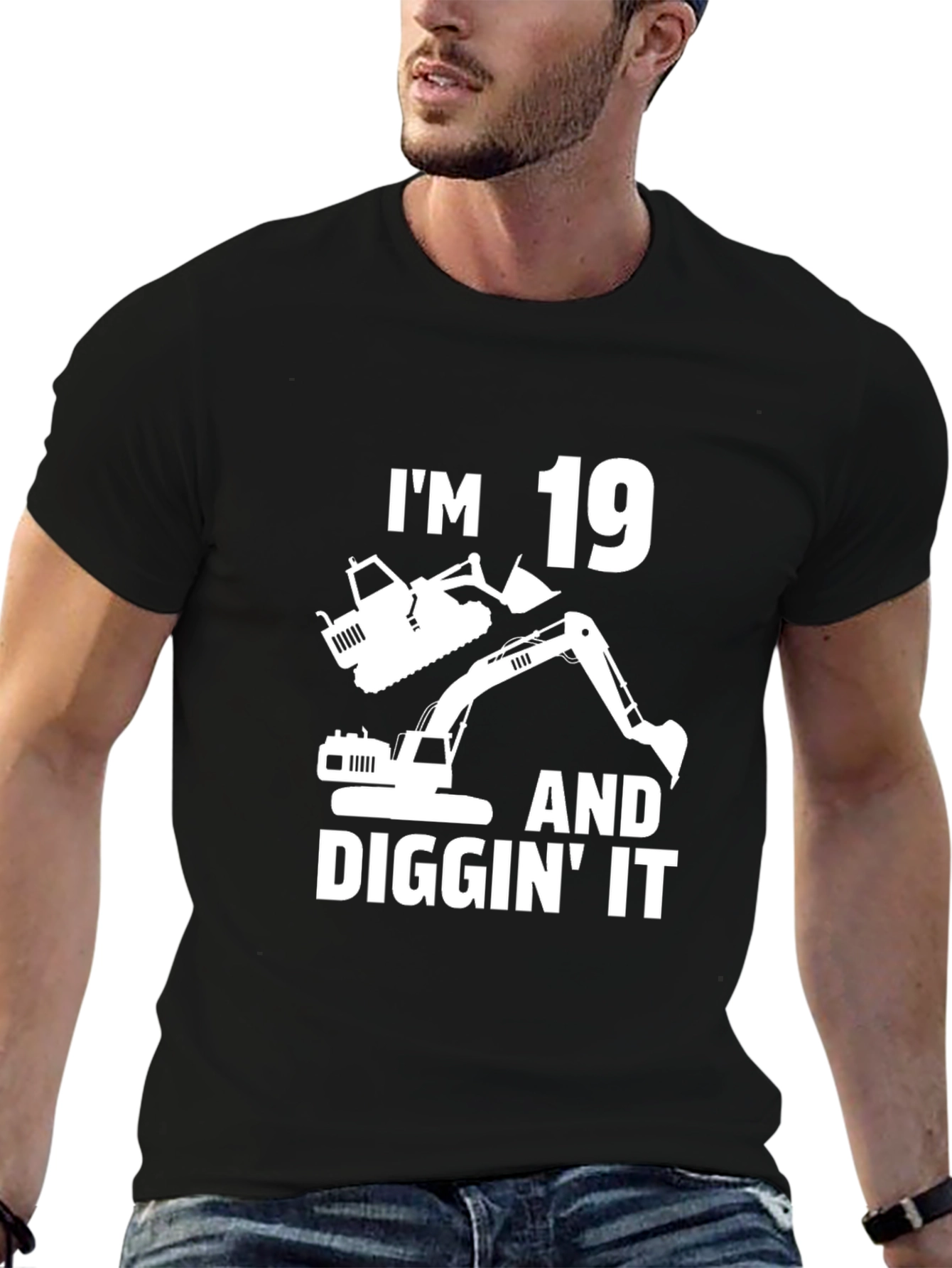 Im 19 Diggin It Excavator Birthday T-Shirt