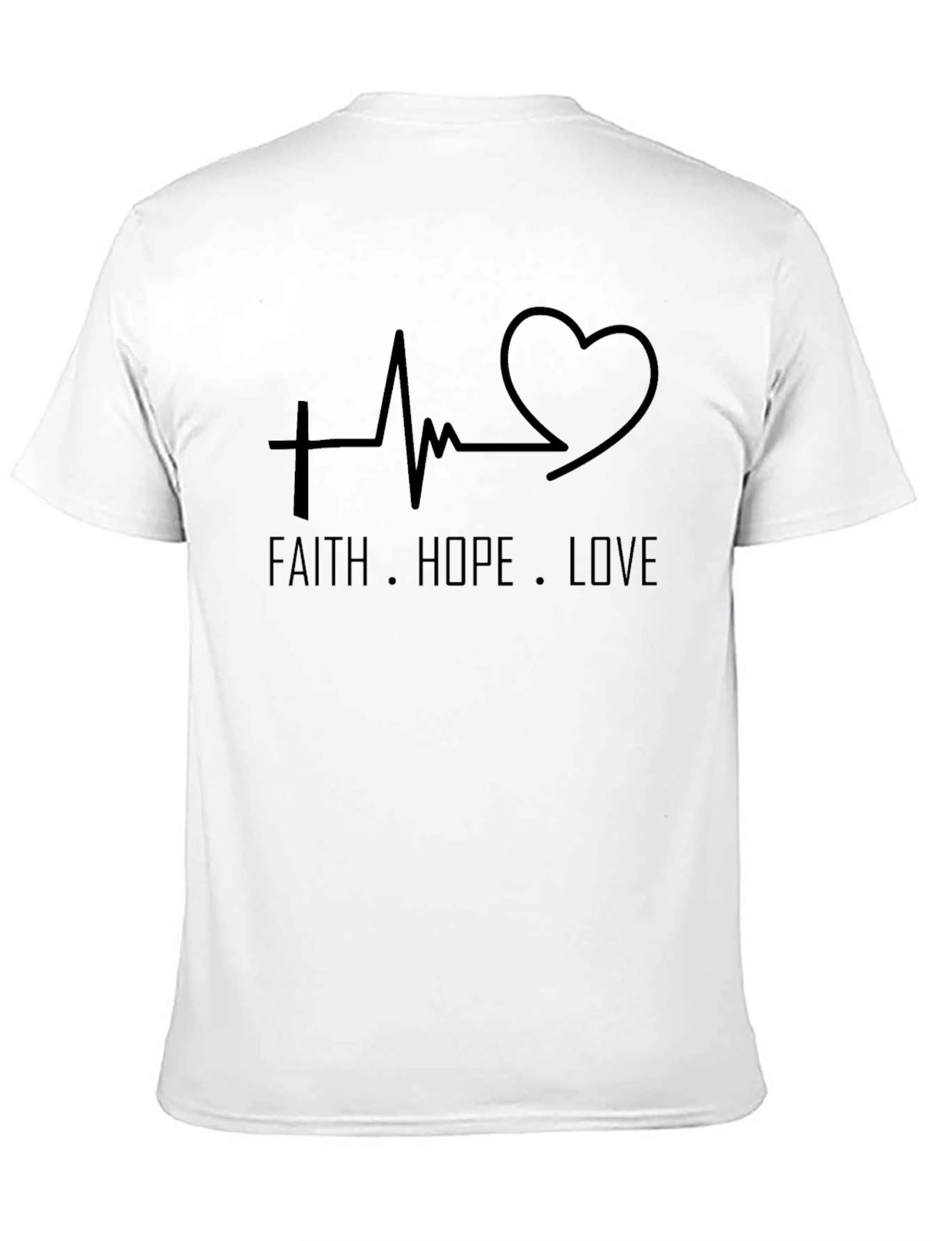 Faith Hope Love T-Shirt - Christian Heartbeat Design