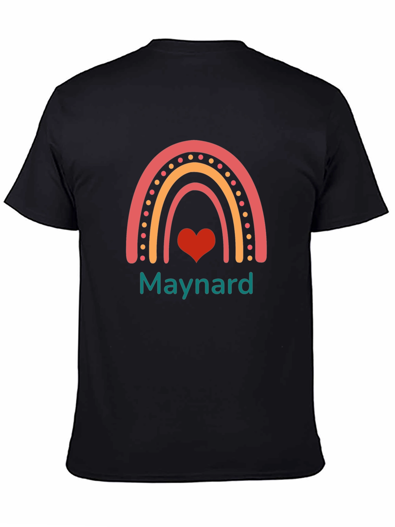 Rainbow Heart Graphic Tee - Maynard Text T-Shirt