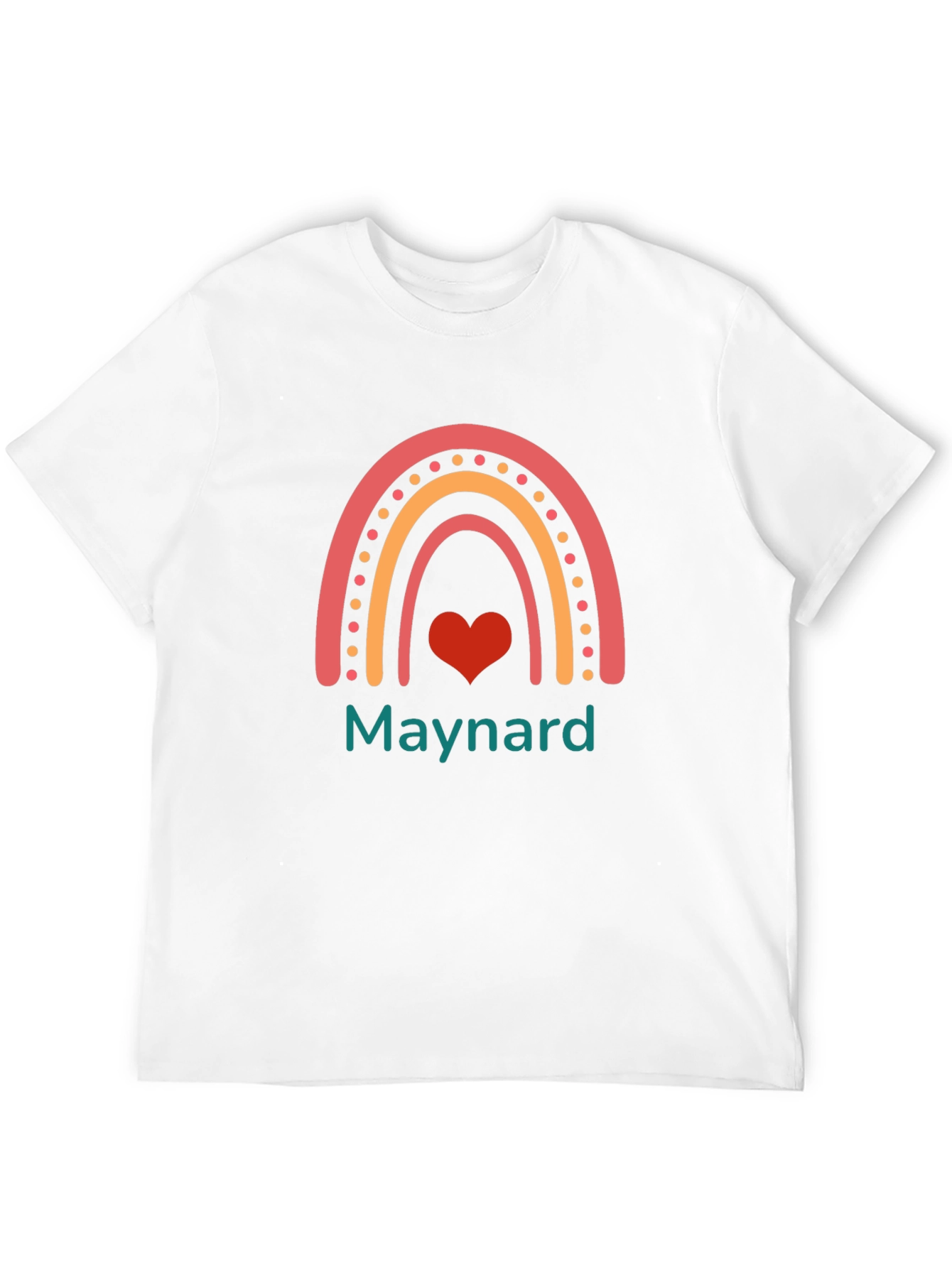 Rainbow Heart Graphic Tee - Maynard Text T-Shirt