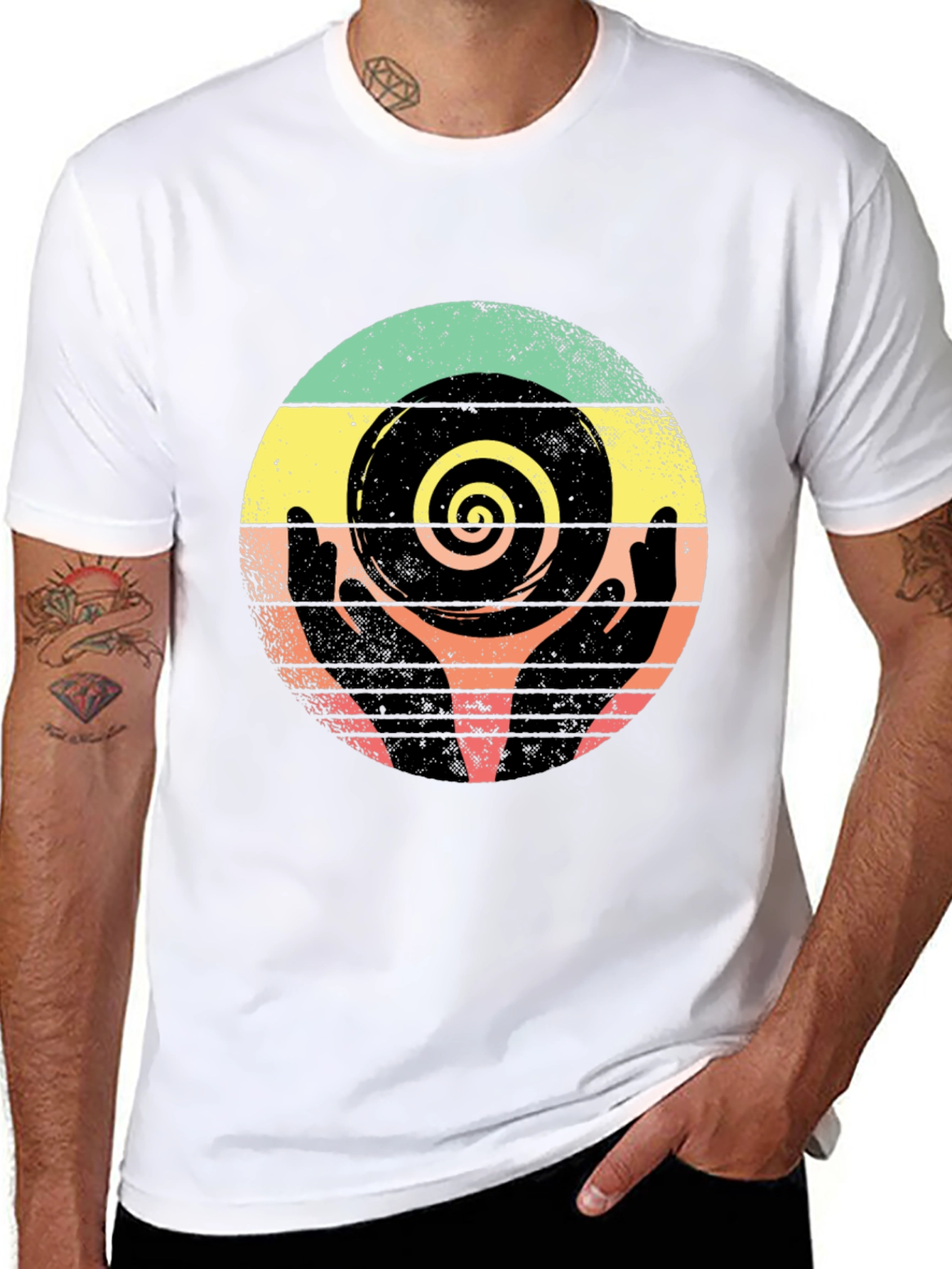 Retro Hands Spiral Graphic Tee