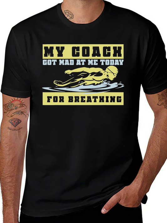 Funny Swimming Coach T-Shirt - Breathing Humor