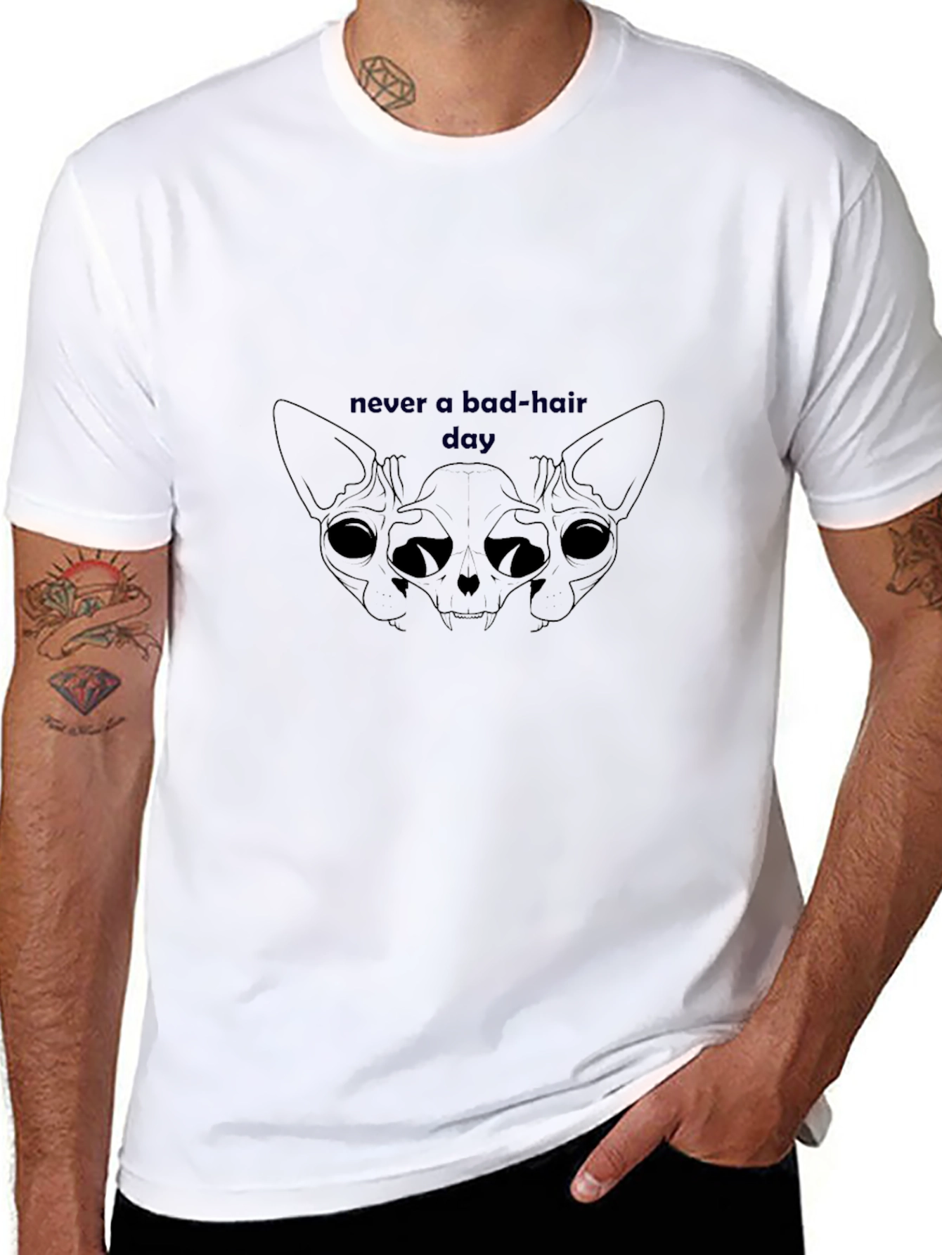 Never a Bad Hair Day Sphynx Cat T-Shirt