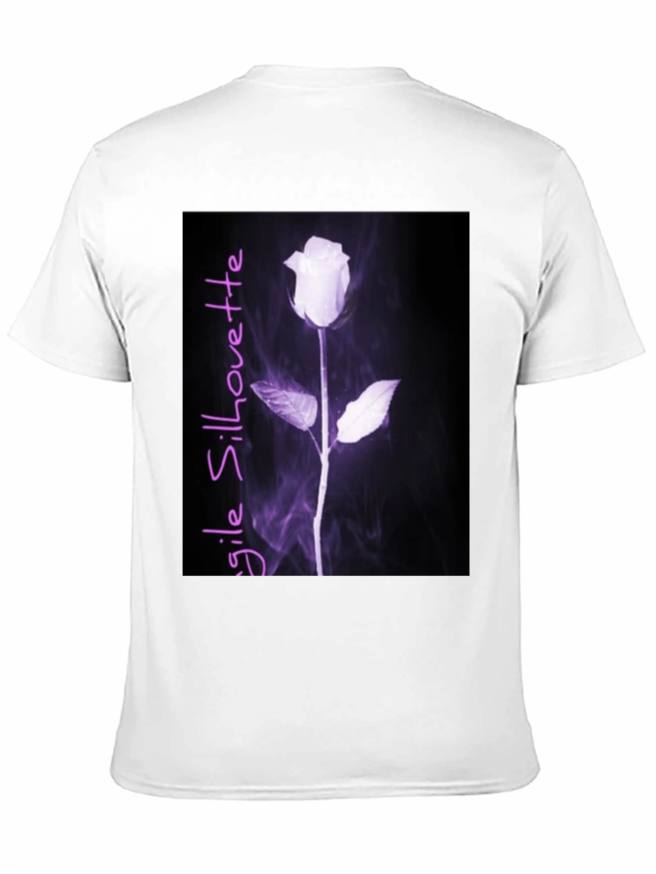 Fragile Silhouette Rose Graphic Tee - Black