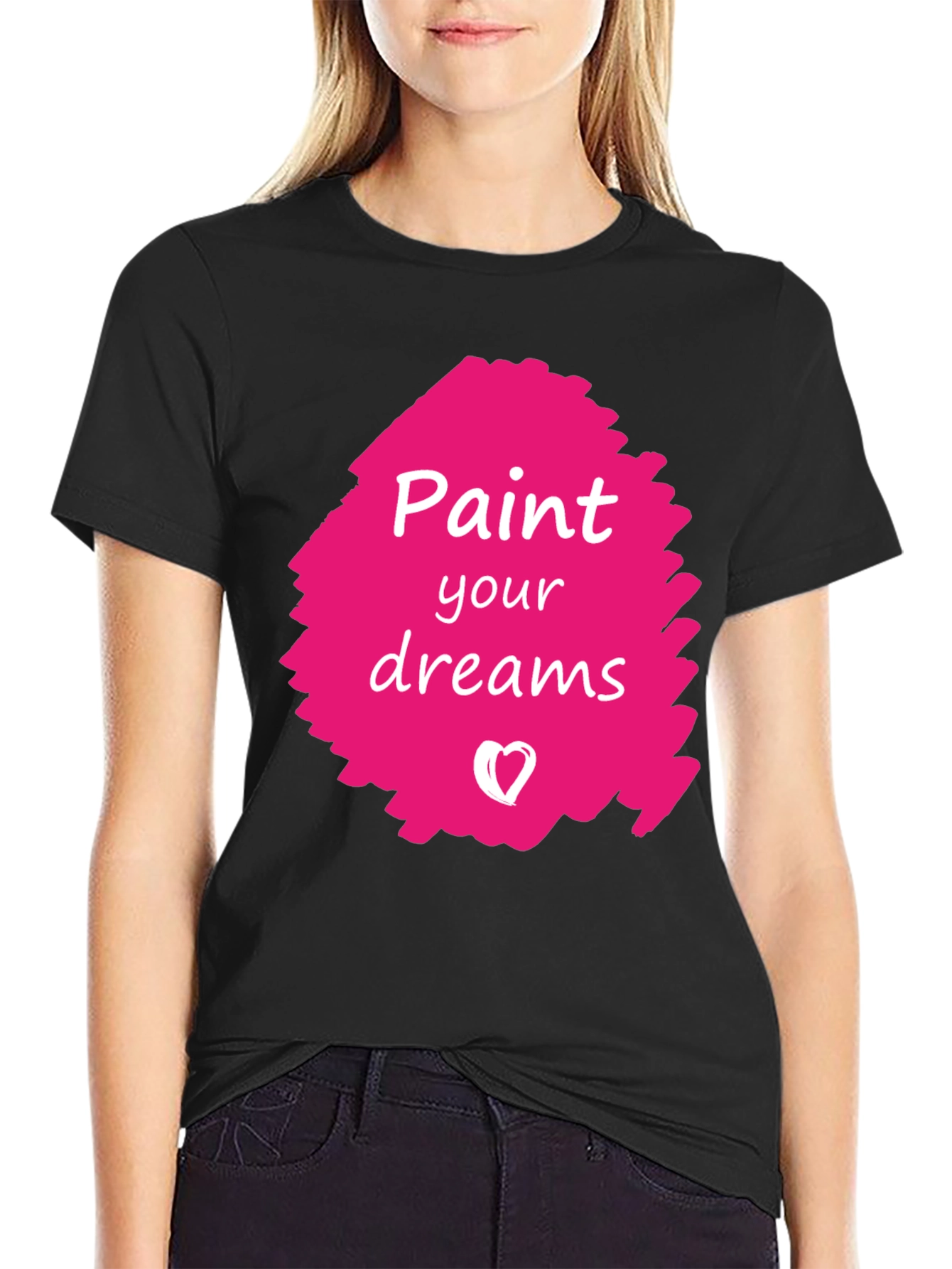 Paint Your Dreams Graphic Tee - Black Cotton T-Shirt
