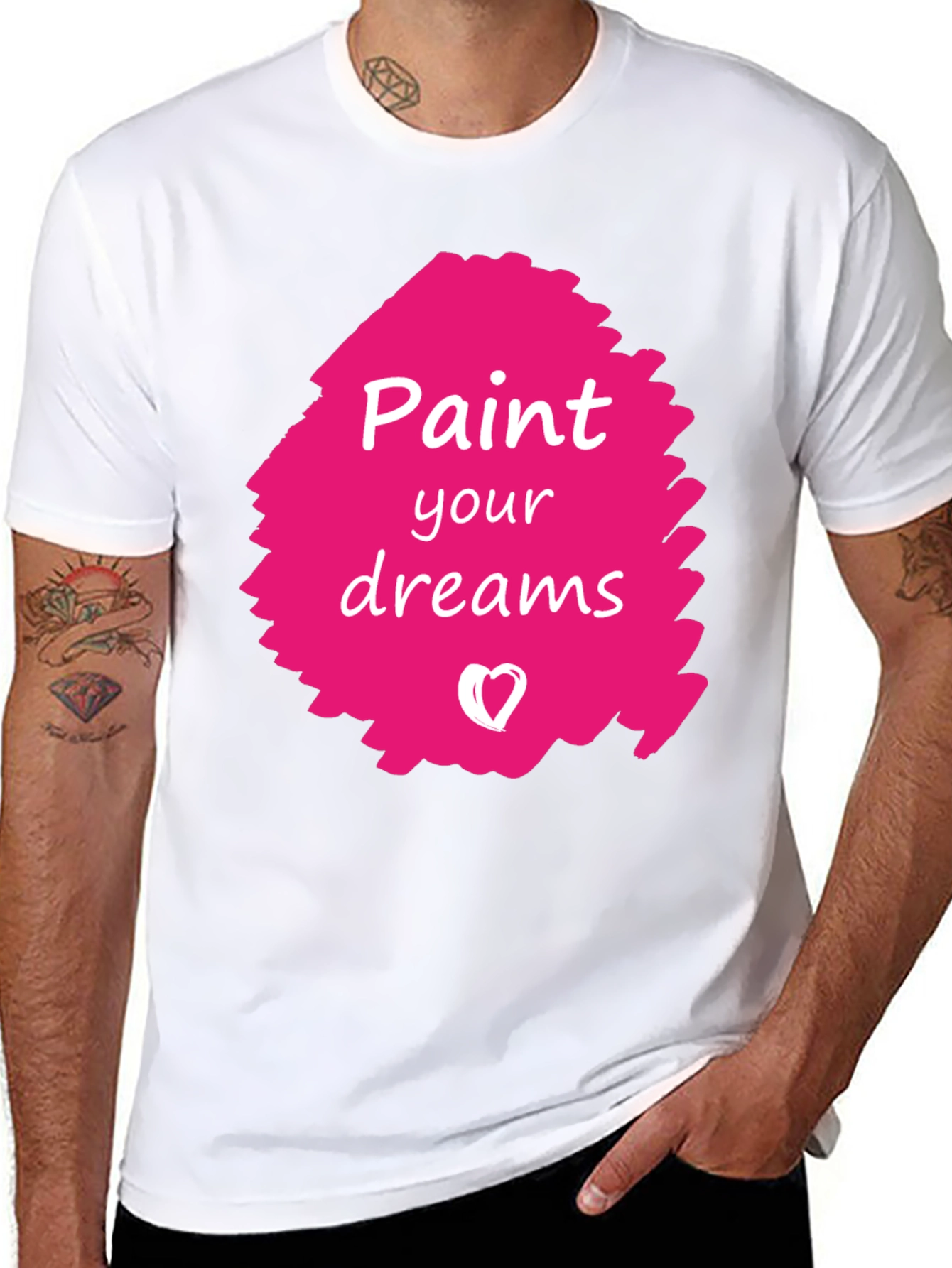 Paint Your Dreams Graphic Tee - Black Cotton T-Shirt